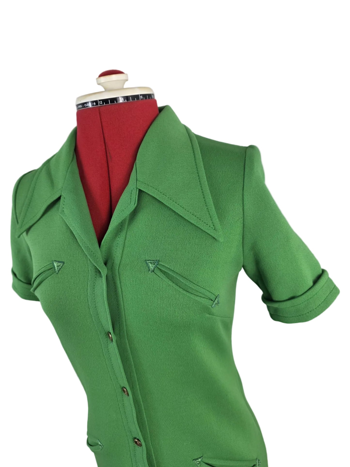 1970s Mod Mini Dress Lapidus Sweden Crimplene