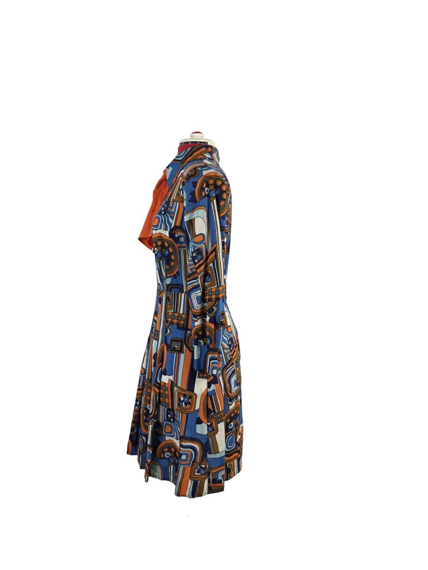 1960s/70s Genuine Vintage Mary Lane Geometric Mod Dress with Bow A-line
