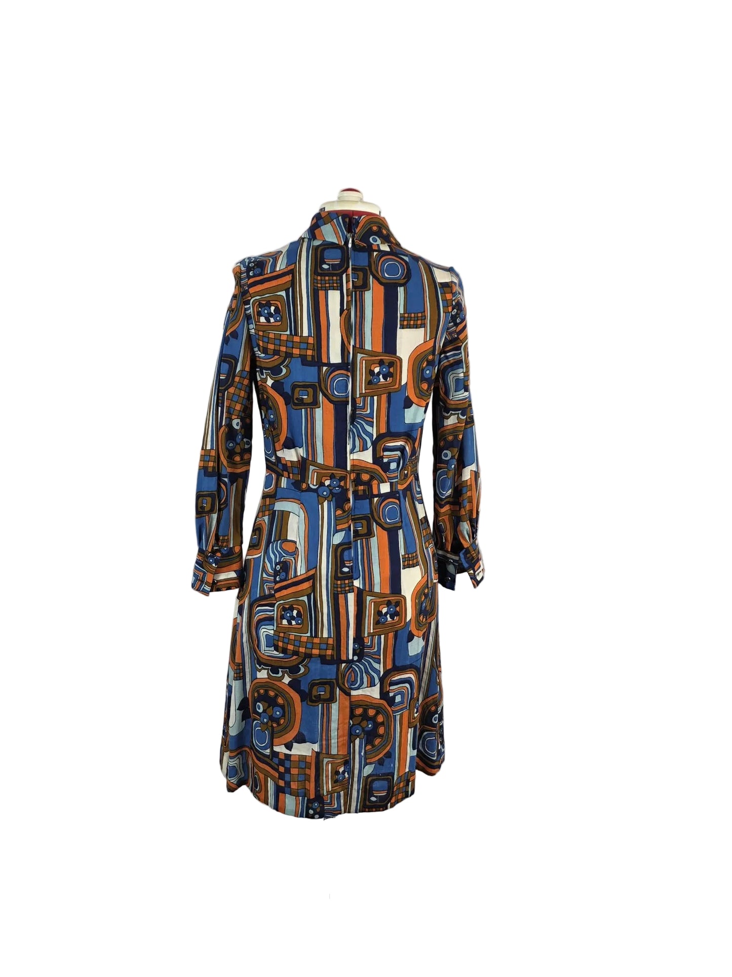 1960s/70s Genuine Vintage Mary Lane Geometric Mod Dress with Bow A-line