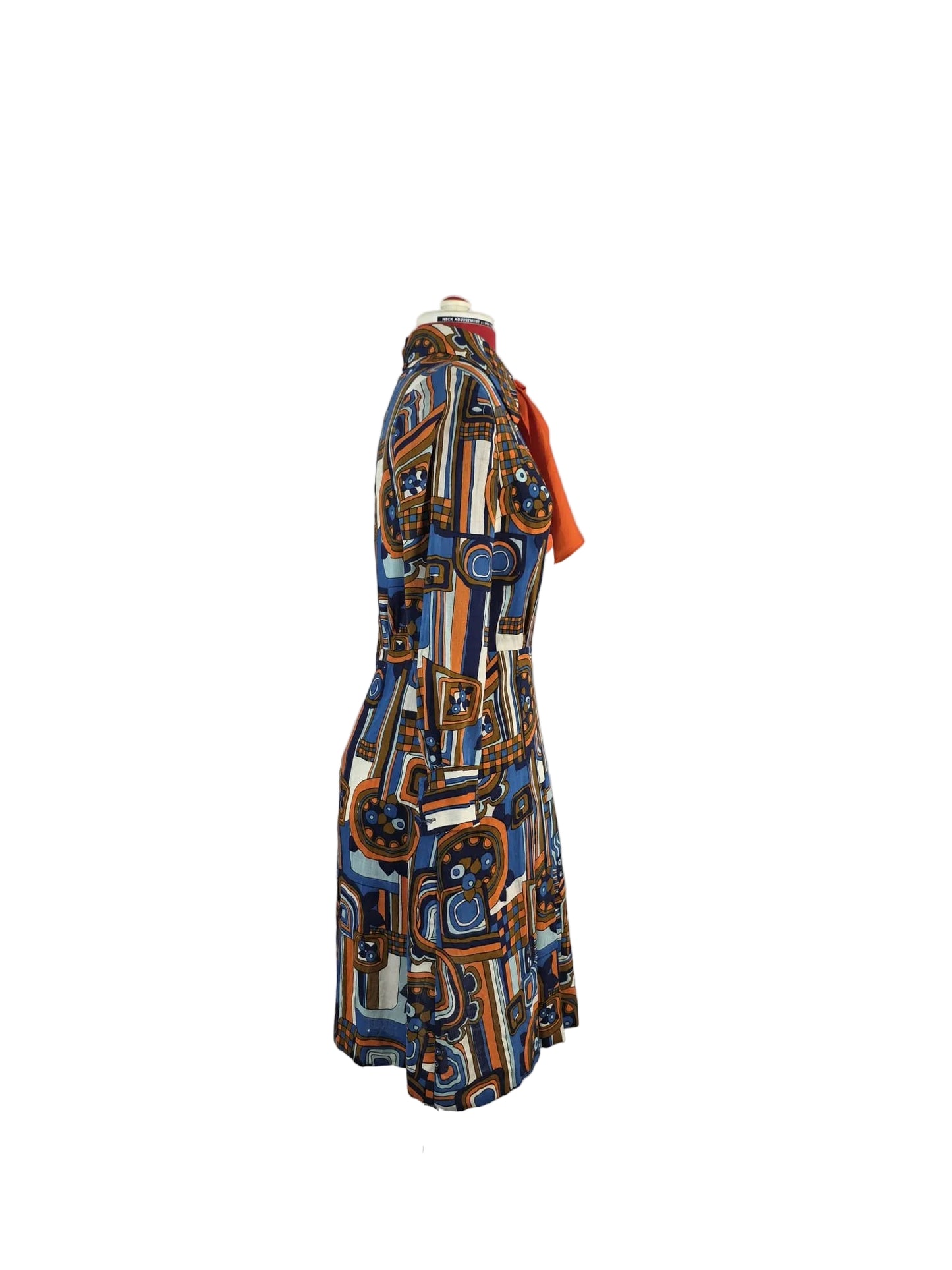1960s/70s Genuine Vintage Mary Lane Geometric Mod Dress with Bow A-line