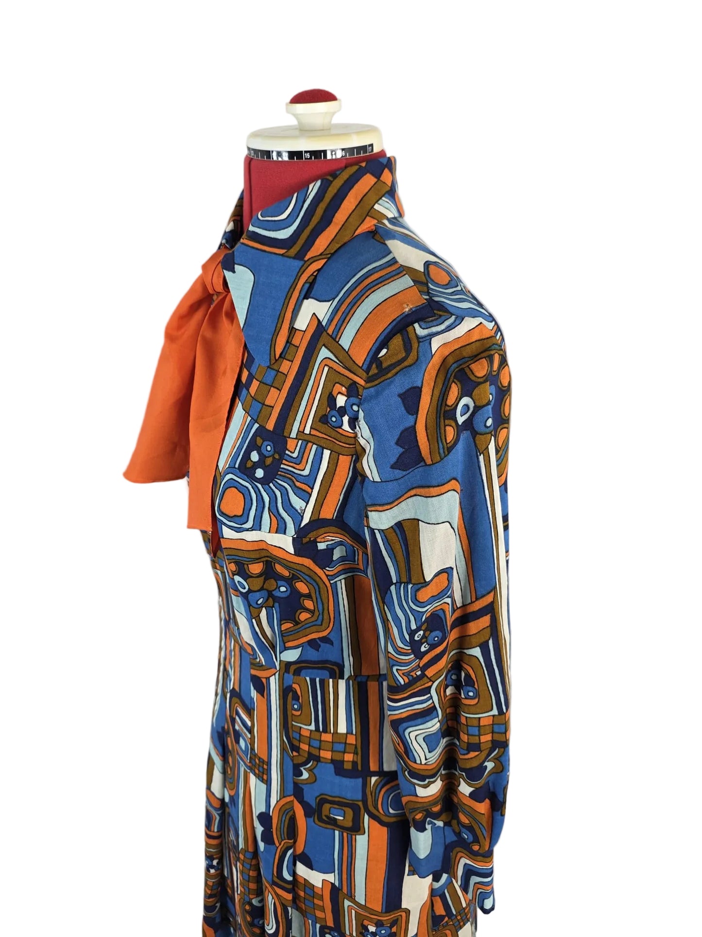 1960s/70s Genuine Vintage Mary Lane Geometric Mod Dress with Bow A-line