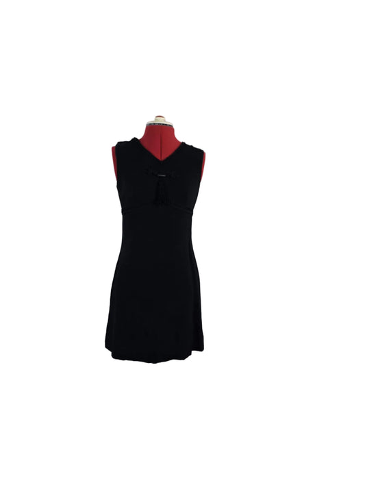 1960s / 1970s Evening Dress Vera Mont Paris Black Tassel Detail