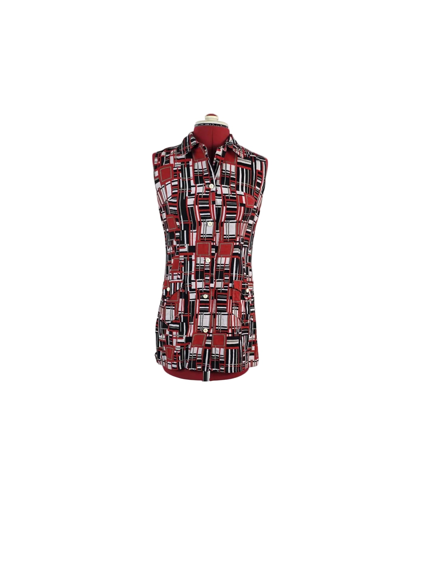1970 s Mod Tunic Top/ Dress, Geometric Print