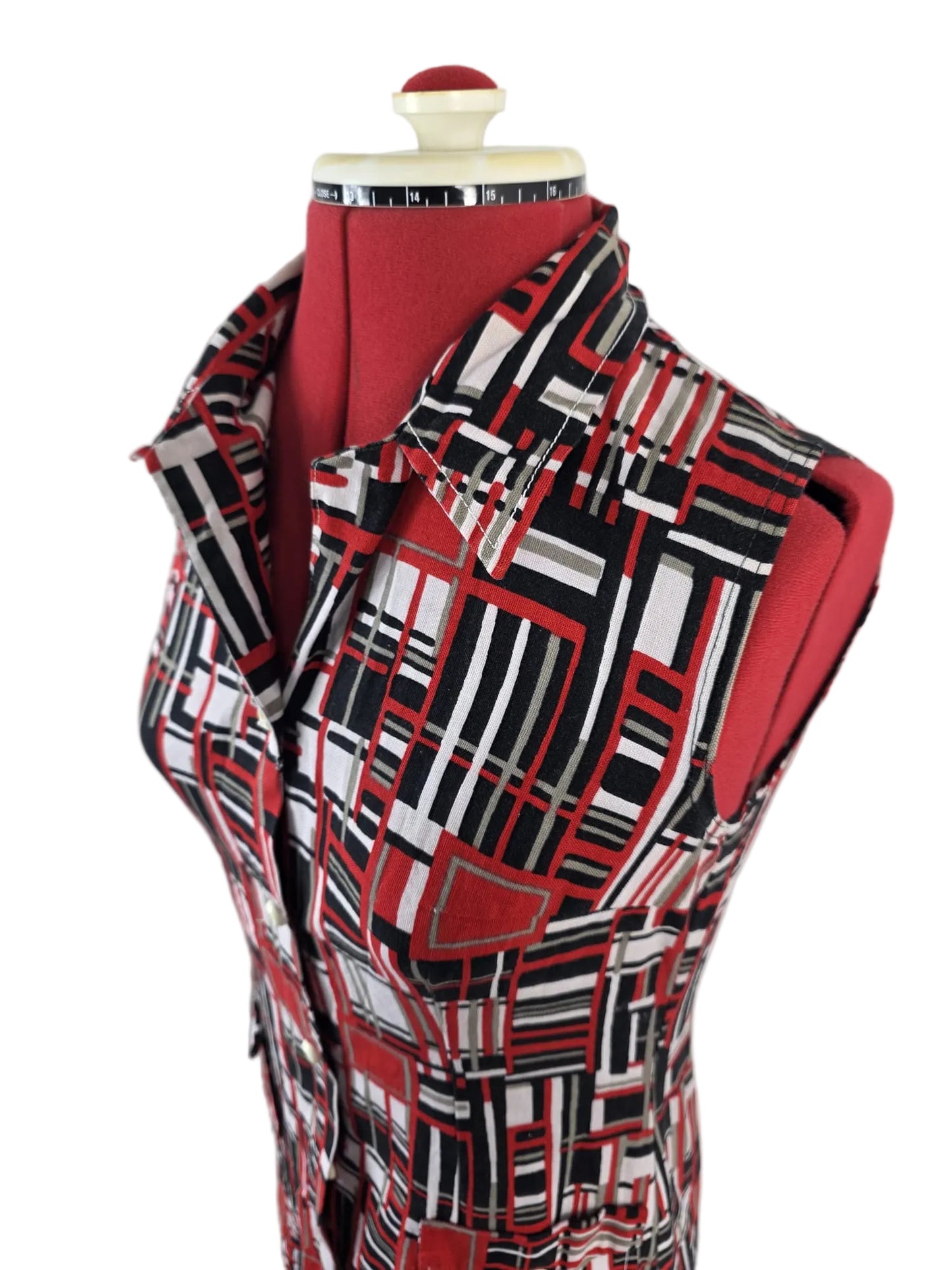 1970 s Mod Tunic Top/ Dress, Geometric Print