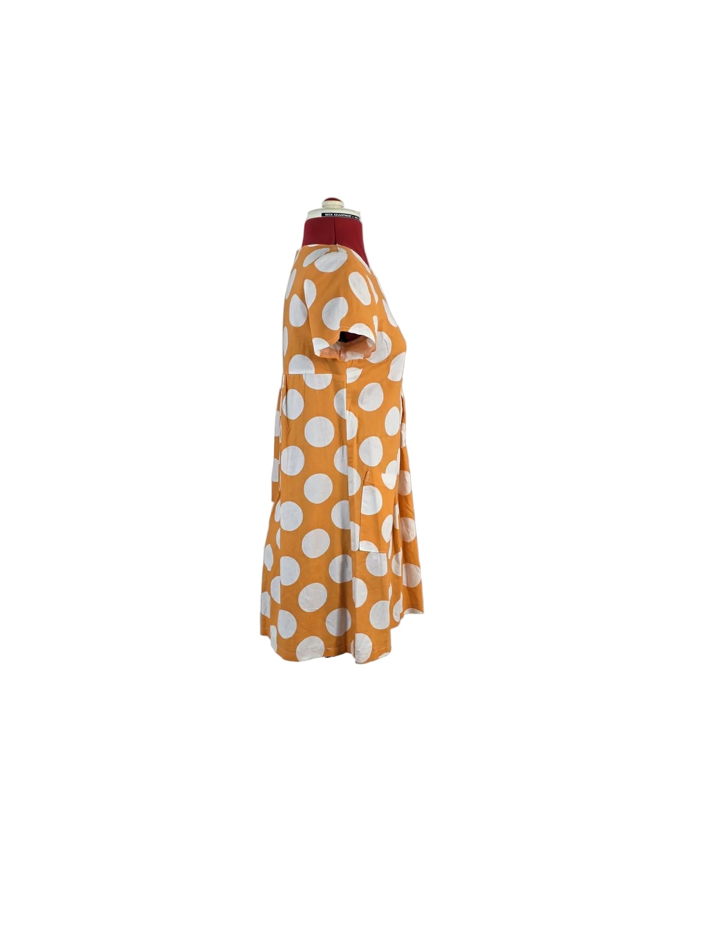 Vintage style 1960s Mod Mini Dress  Orange Polka Dot Print
