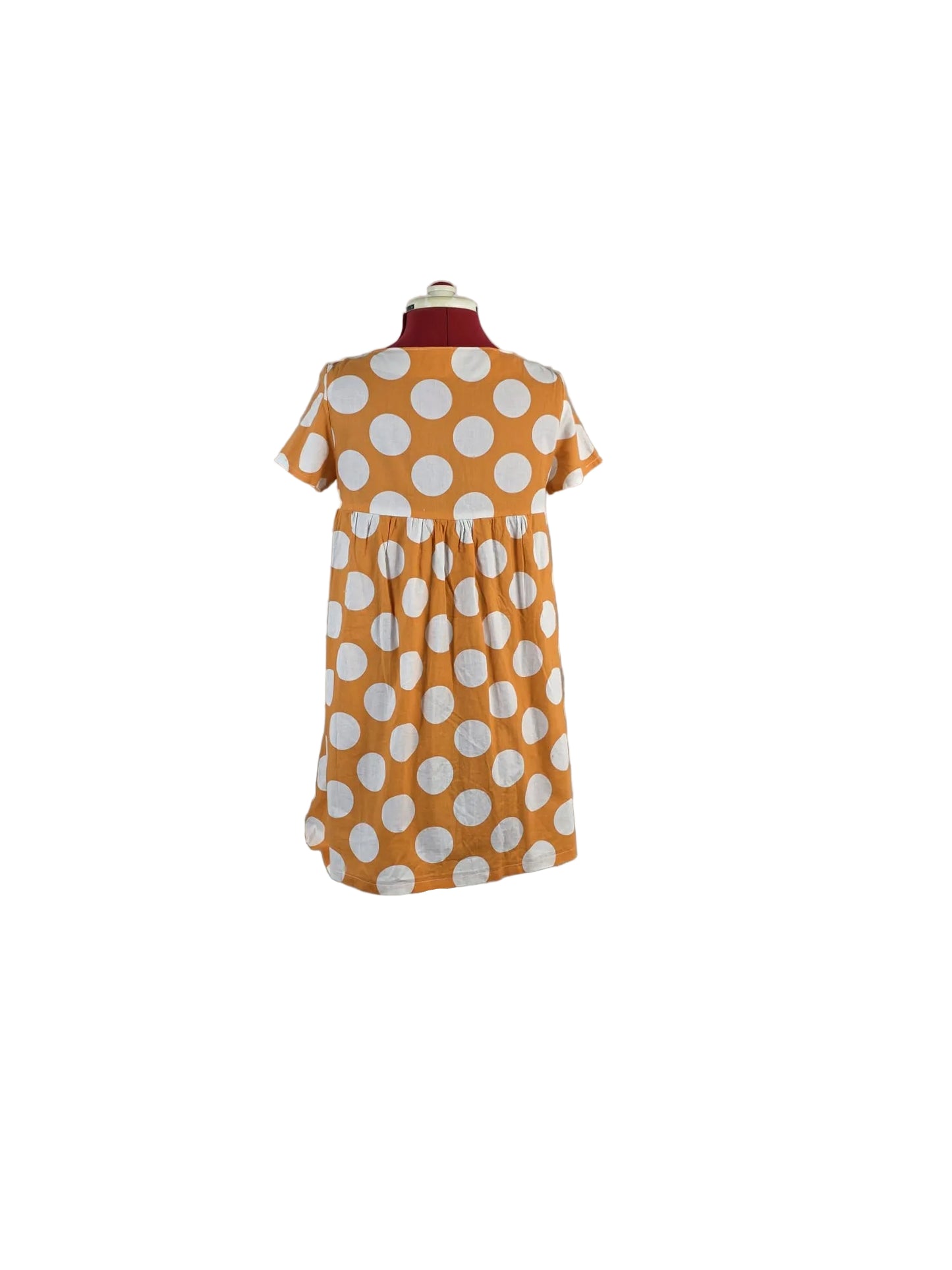 Vintage style 1960s Mod Mini Dress  Orange Polka Dot Print