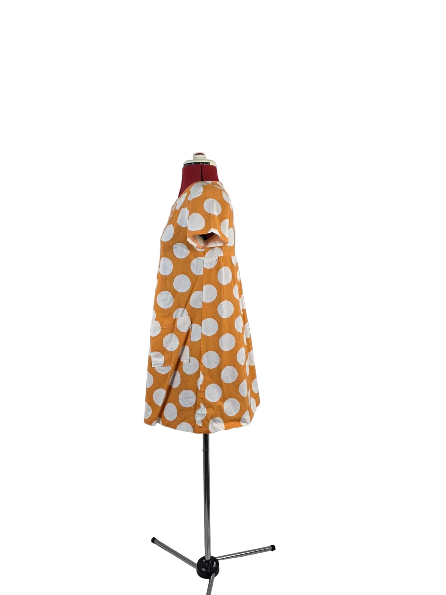 Vintage style 1960s Mod Mini Dress  Orange Polka Dot Print