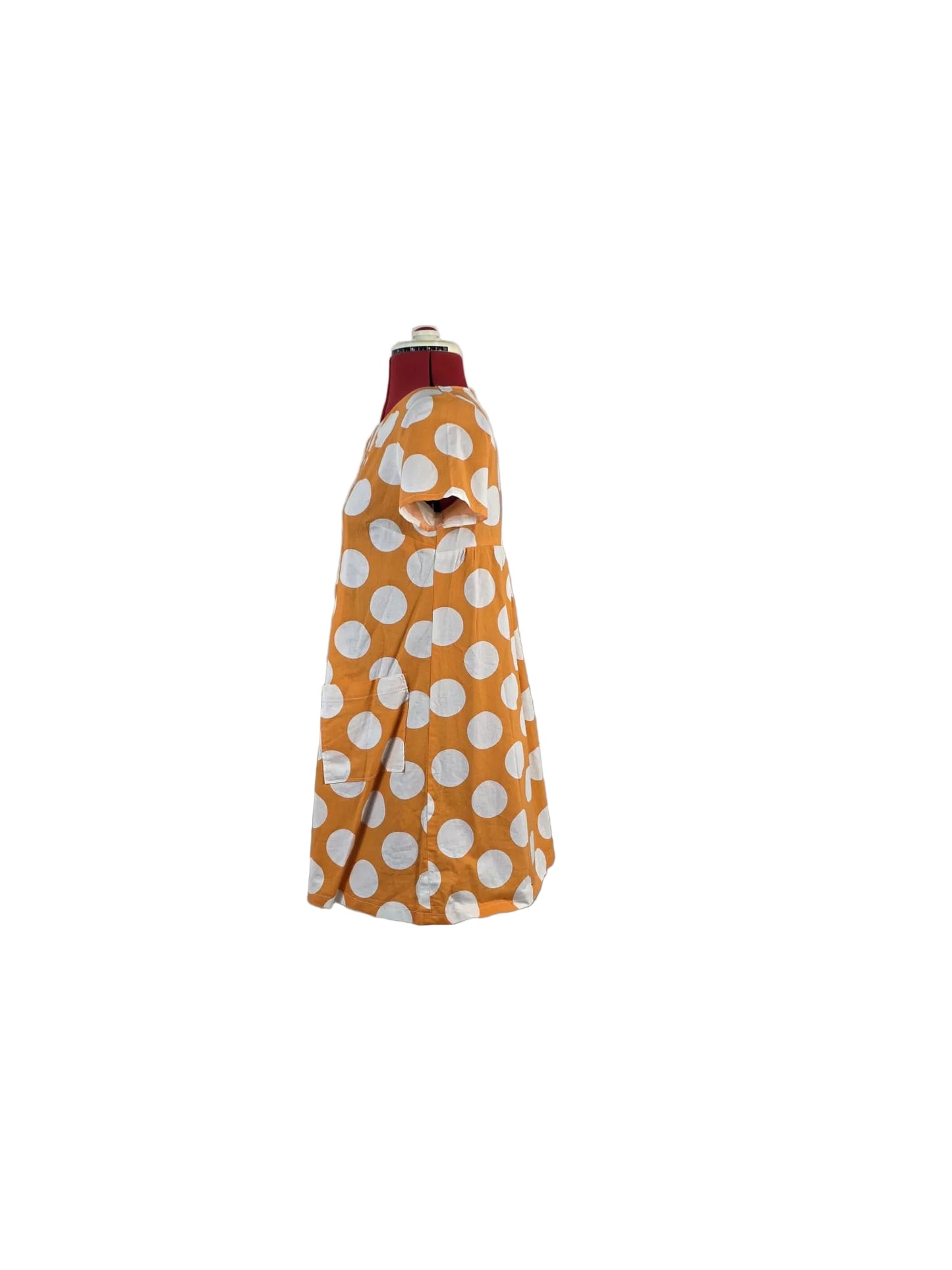 Vintage style 1960s Mod Mini Dress  Orange Polka Dot Print