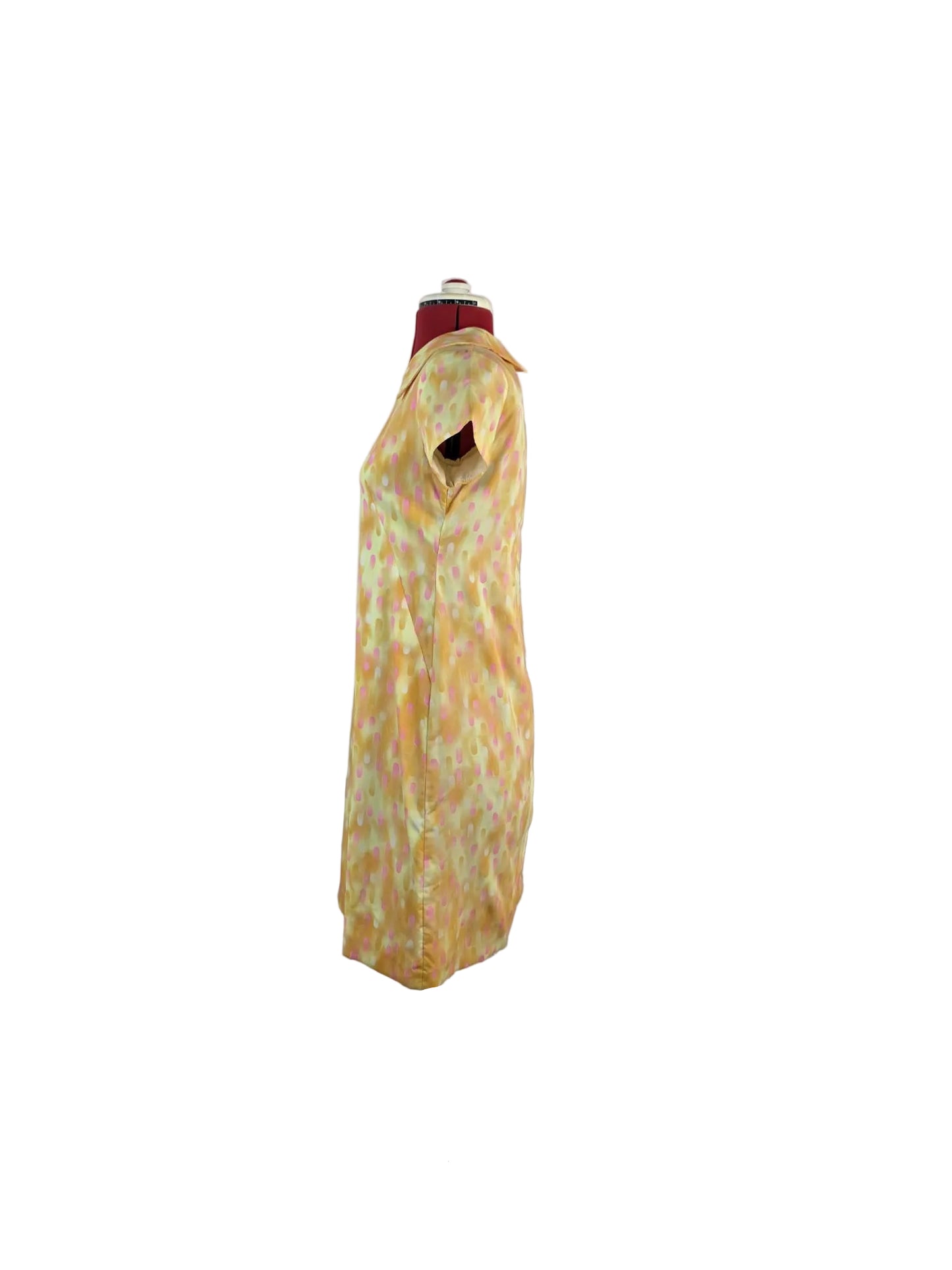 1960s Mod Shift Dress, Pastel Abstract Print, handmade