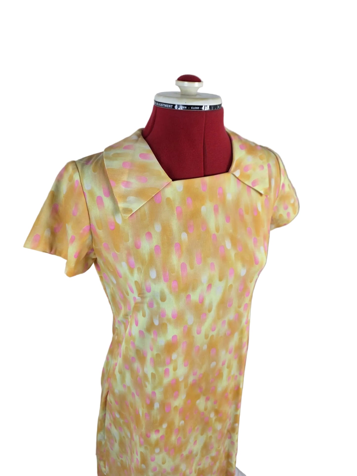 1960s Mod Shift Dress, Pastel Abstract Print, handmade