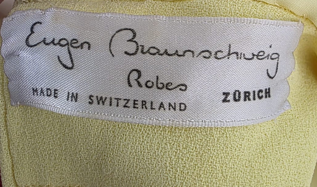 1960's, Eugène Braunschweig Lemon Yellow Dress