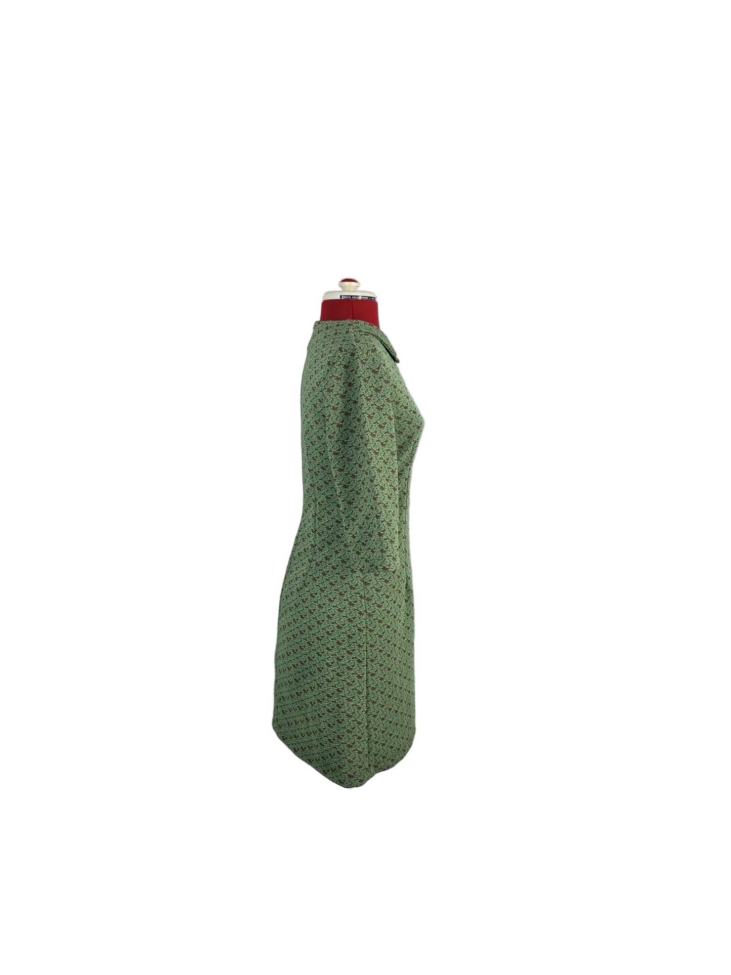 1960s Genuine Vintage Green Mini Dress Textured Mod Shift Dress