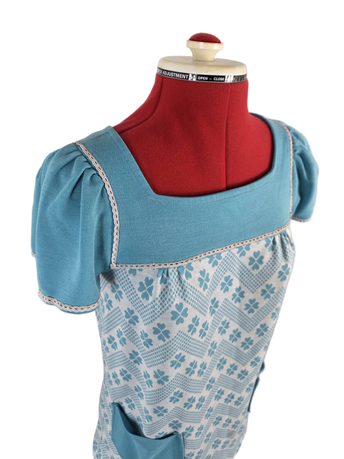 1960s Genuine Vintage Bjorn'p Mod Tunic Mini Dress Blue Patterned