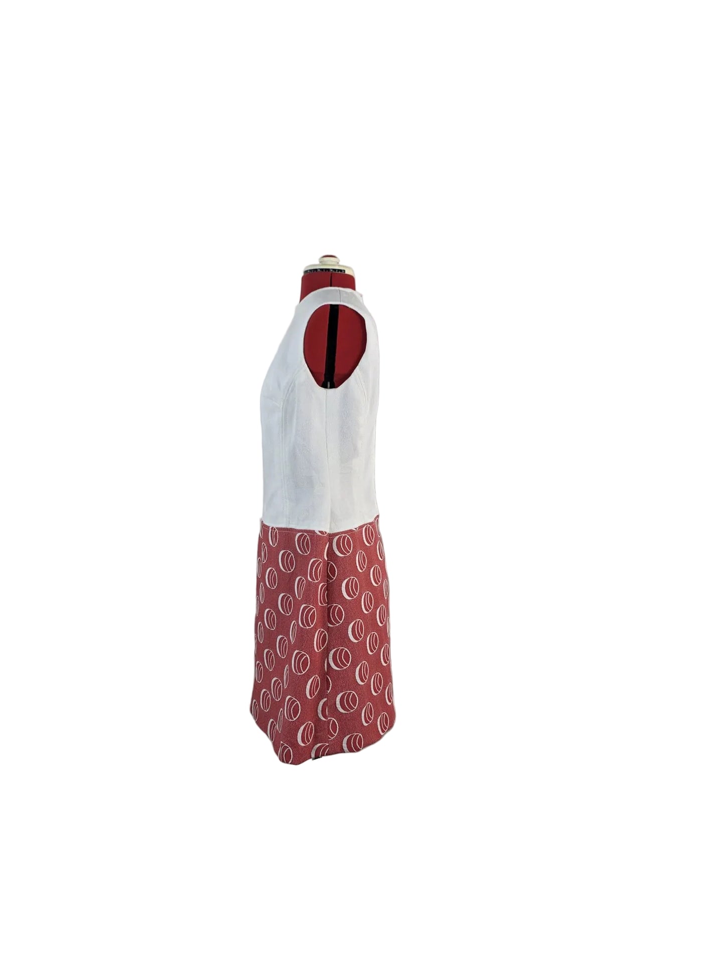 1960s Genuine Vintage Mod Mini Dress White Pink Geometric Shift