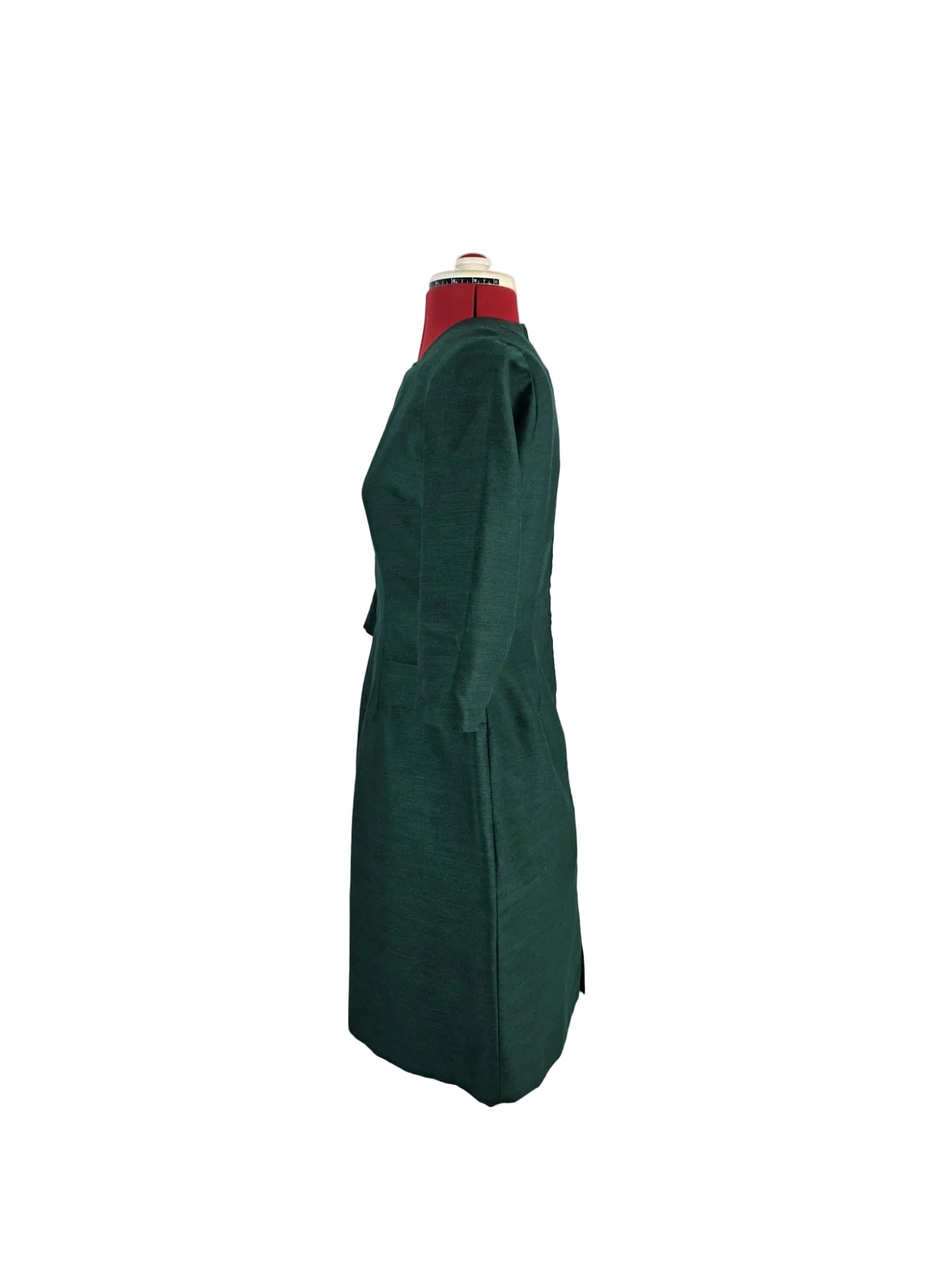 1960s Genuine Vintage Handmade Green Shift Dress Minimalist Mod