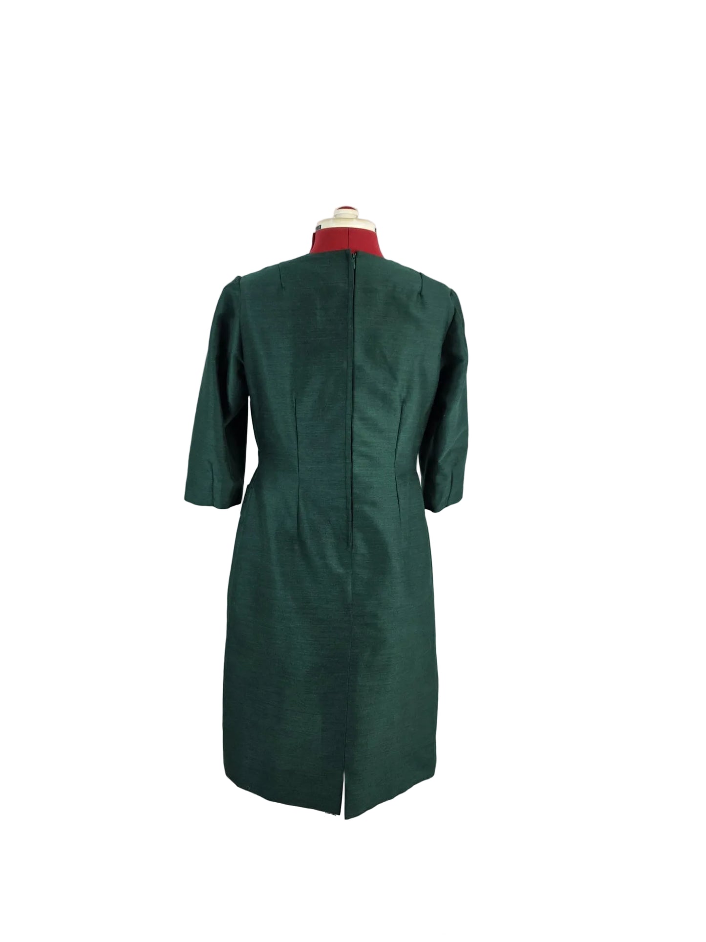 1960s Genuine Vintage Handmade Green Shift Dress Minimalist Mod