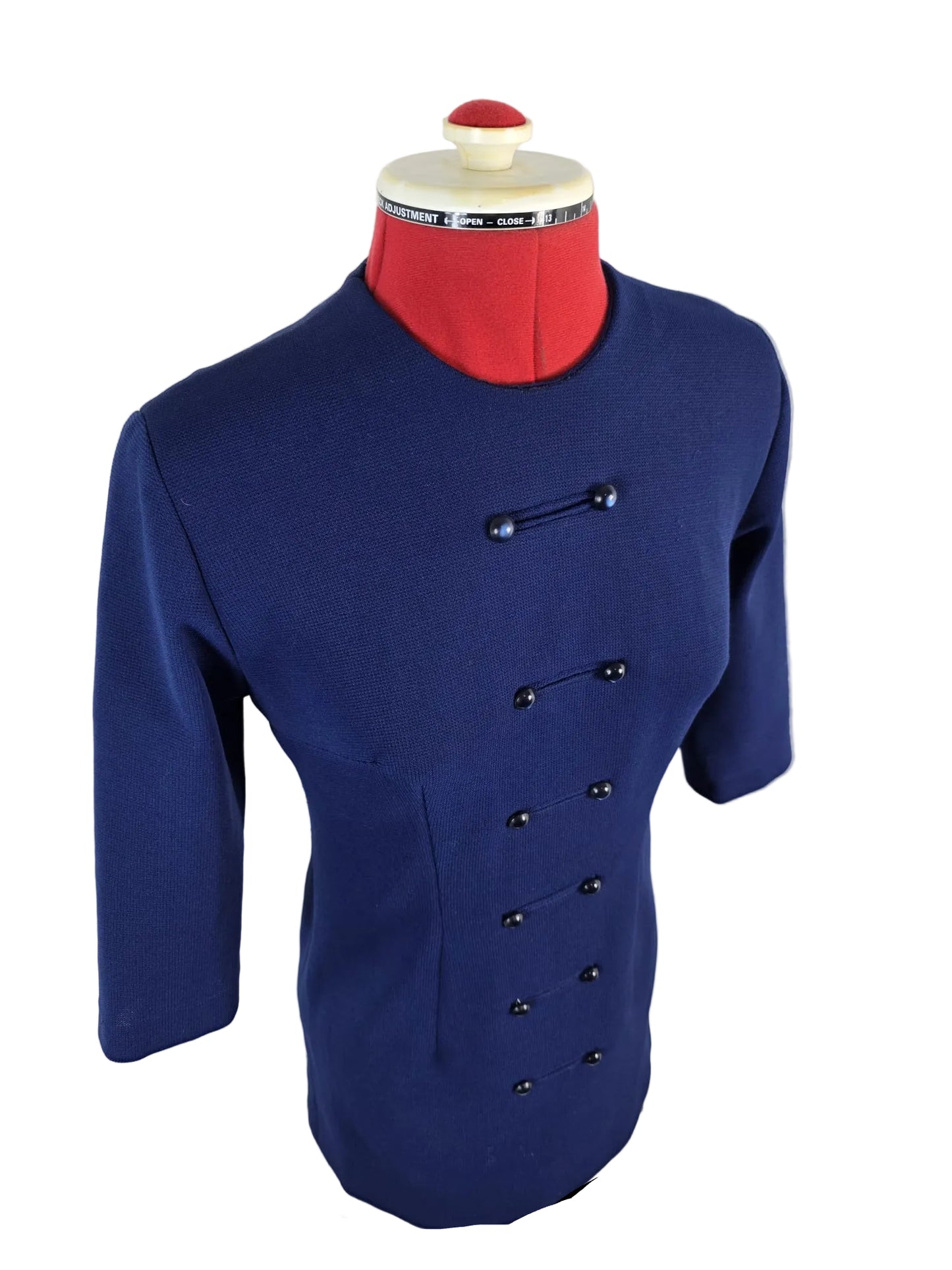 1960s Genuine Vintage Crimplene Dress Original Wiener Arbeit Navy Mod Mini