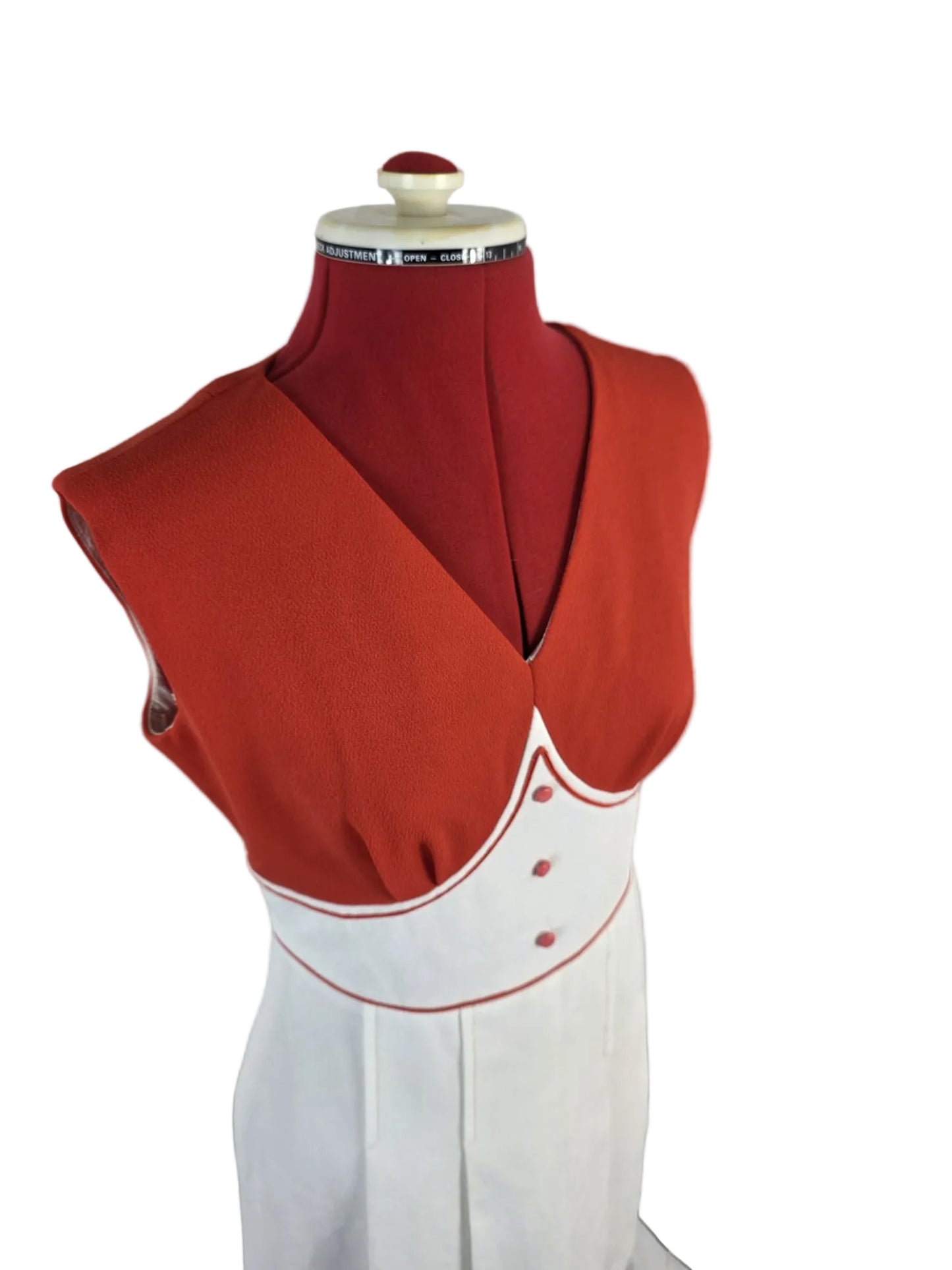1970s Genuine Vintage Dialen LOFT Mini Dress Red White A-line