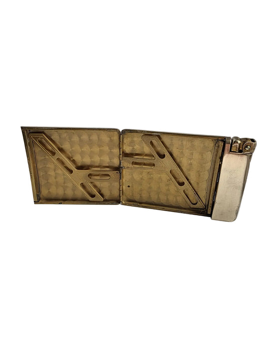 Vintage 1941 Royal Case Lite Cigarette Case Lighter Made in USA Gold Tone