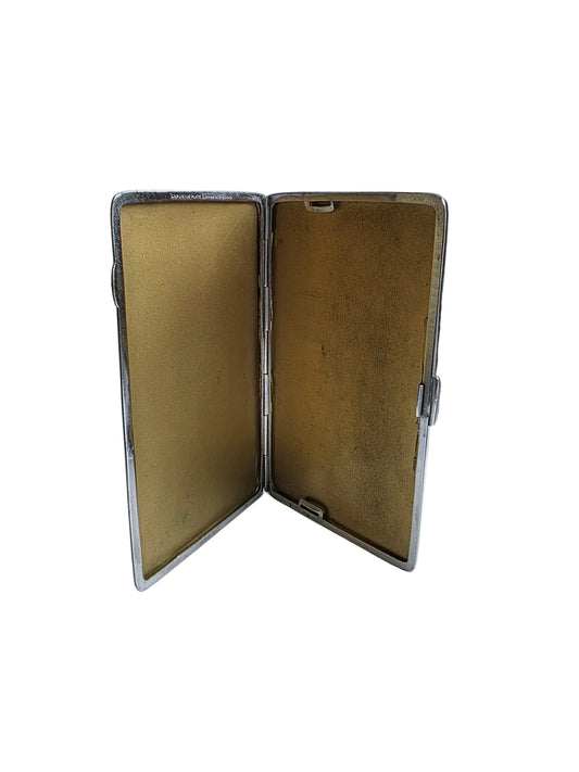 Vintage Aristocrat Cigarette Case Made in England Silver Tone Slim Case