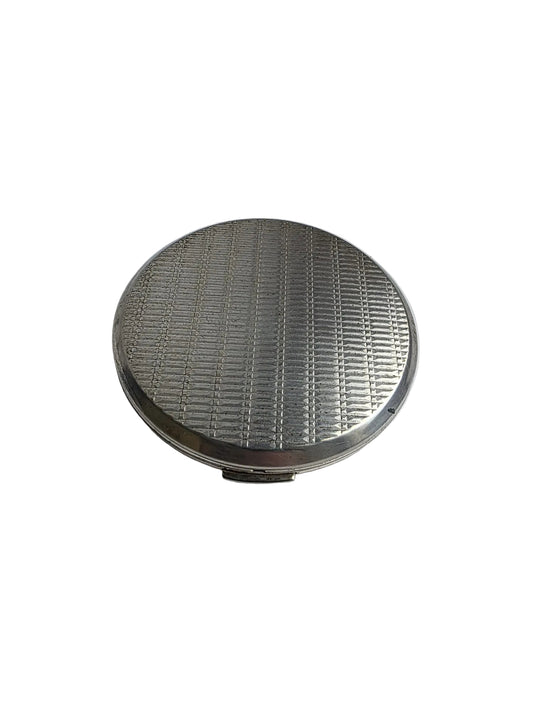 Vintage Stratton of London Powder Compact Mirror Silver Tone Round Mid Century