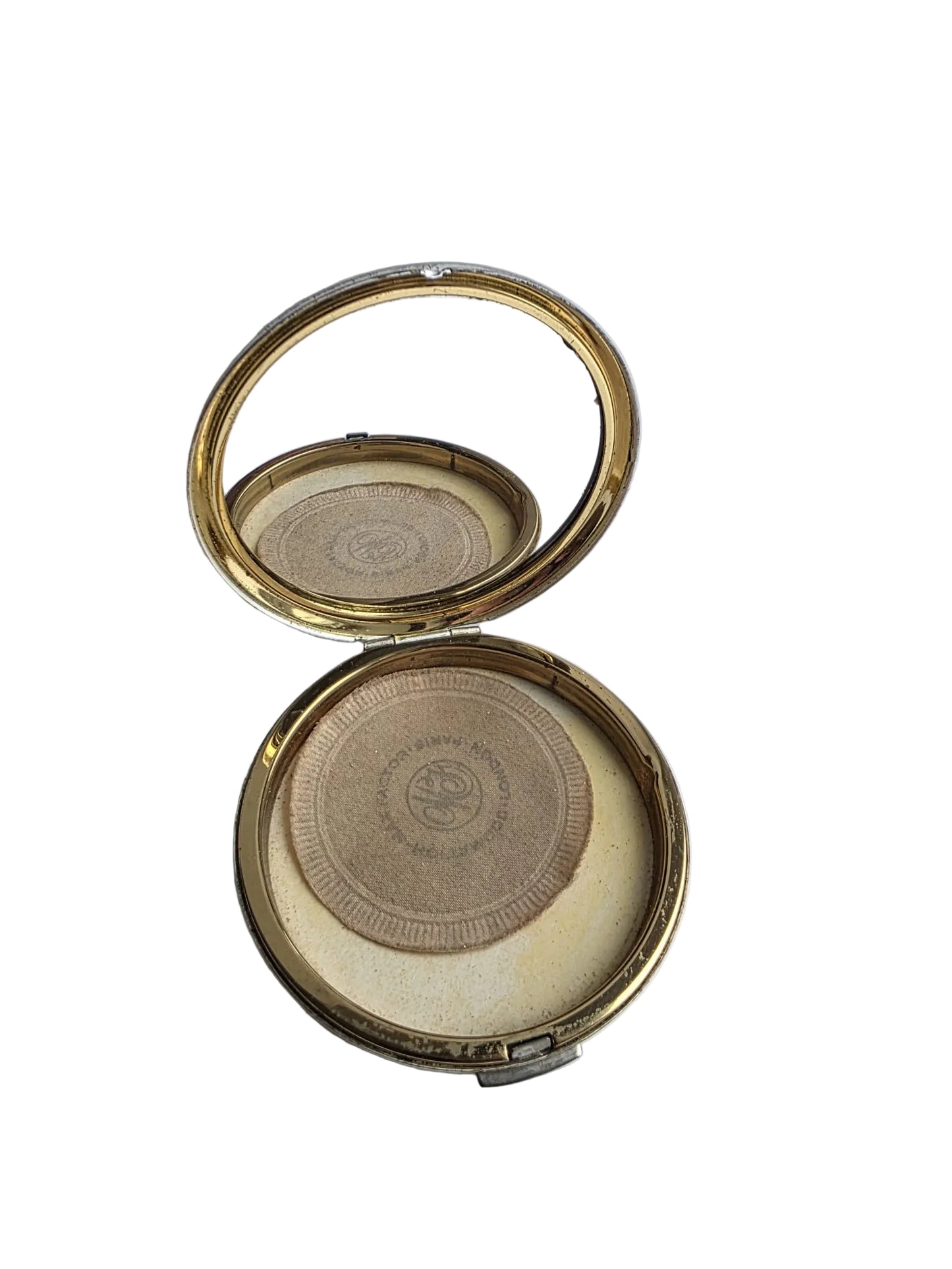 Vintage Stratton of London Powder Compact Mirror Silver Tone Round Mid Century