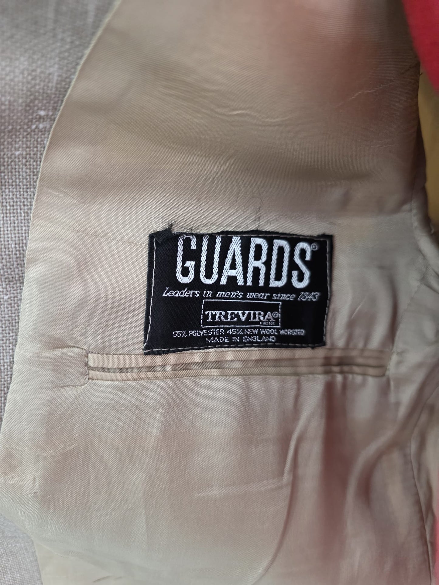 1970s Vintage Guards Safari Jacket in Beige Wool Blend