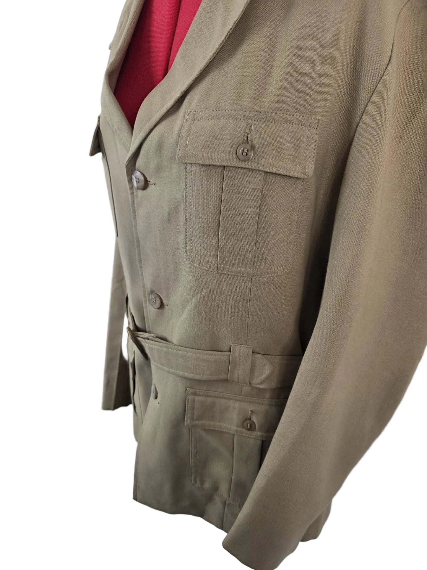 1970s Vintage Owens Own Safari Jacket in Sand Trevira Blend