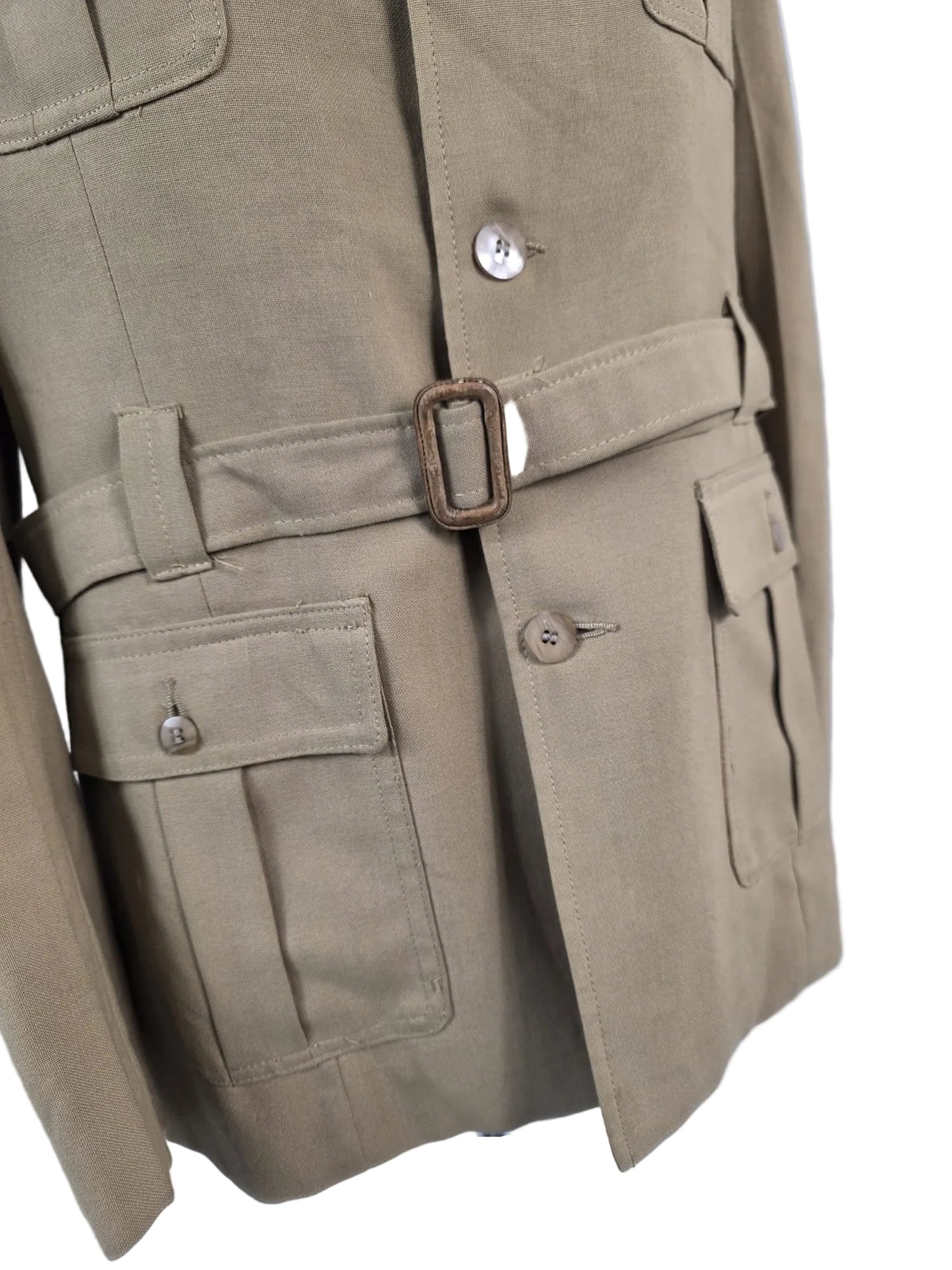 1970s Vintage Owens Own Safari Jacket in Sand Trevira Blend