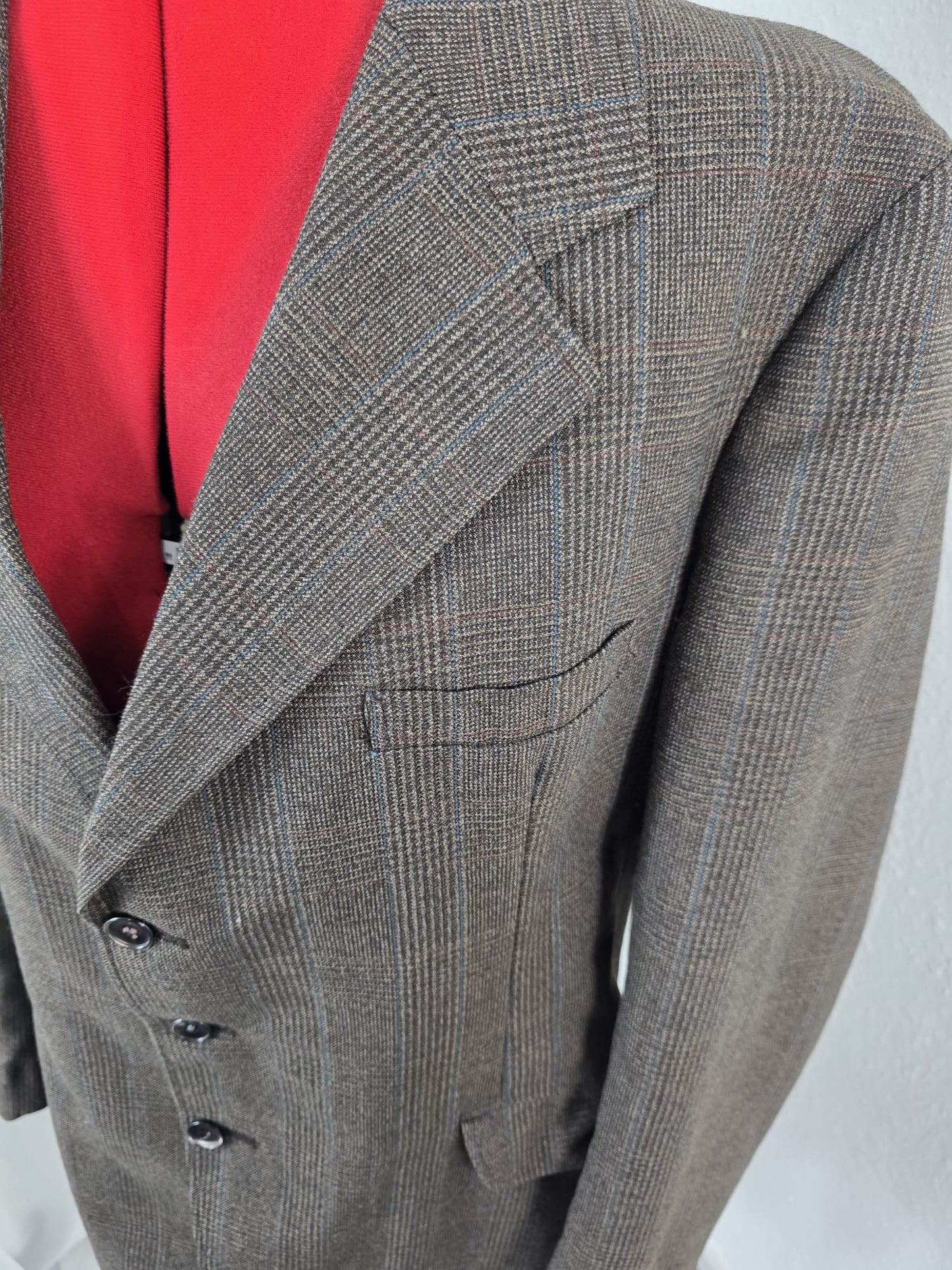 1970s Vintage Brown Glen Check Terylene Blazer