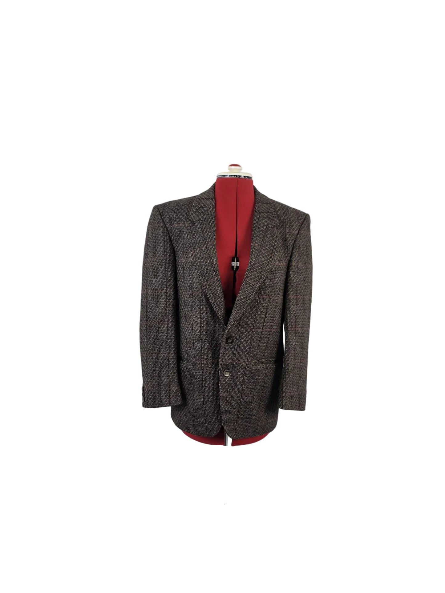 1980s Vintage Dormeuil Wool Tweed Blazer in Brown Check