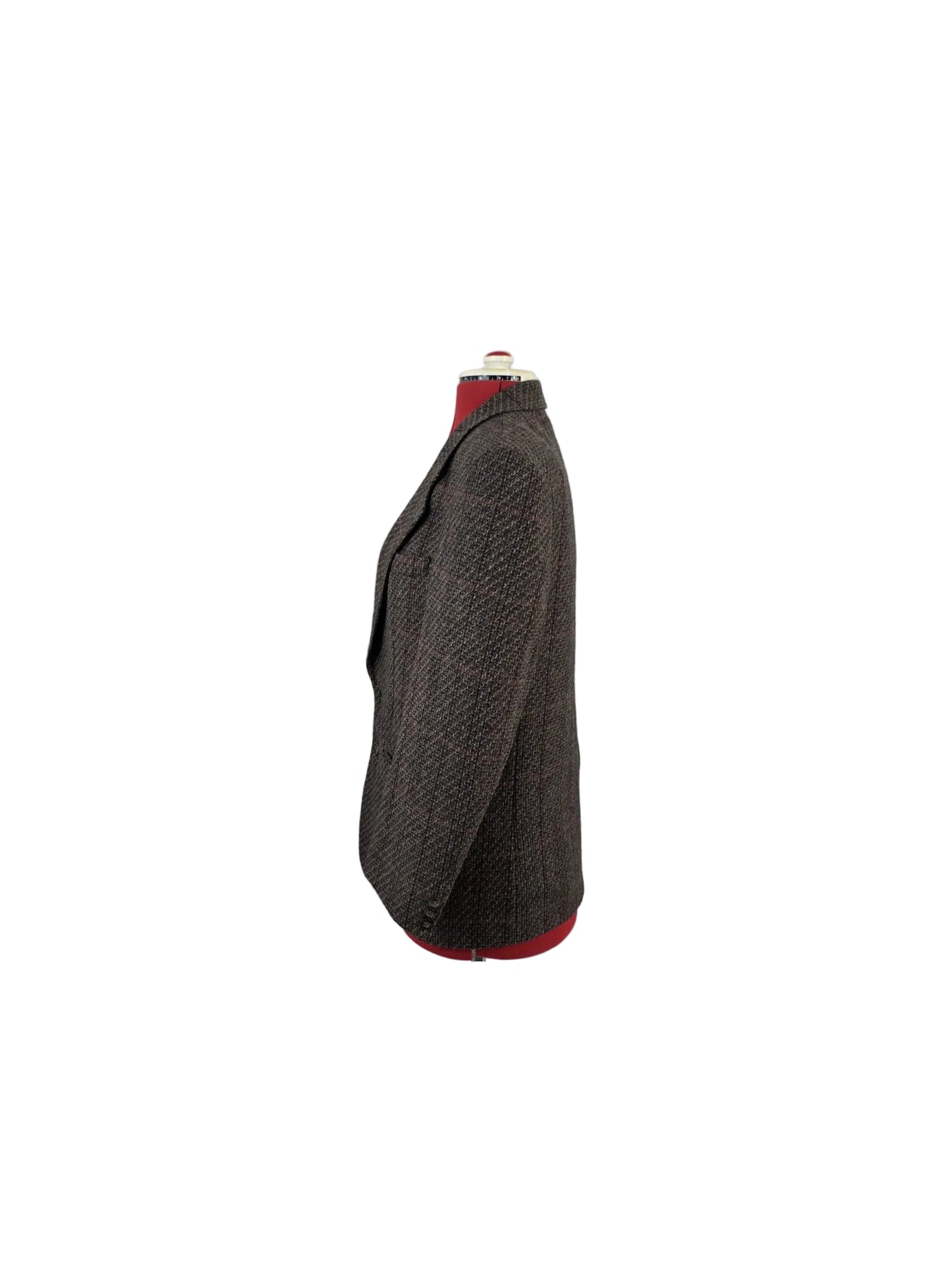 1980s Vintage Dormeuil Wool Tweed Blazer in Brown Check