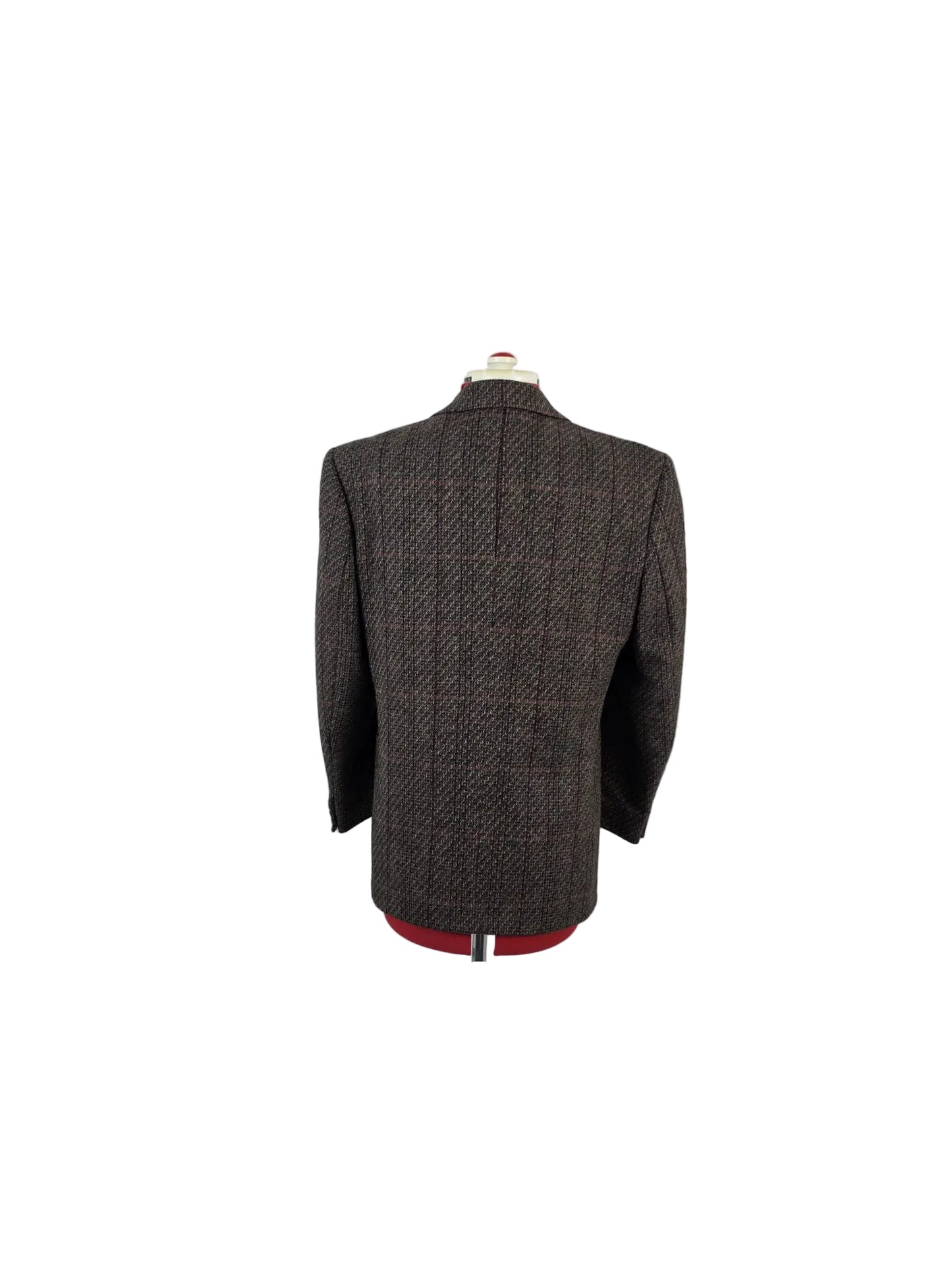 1980s Vintage Dormeuil Wool Tweed Blazer in Brown Check