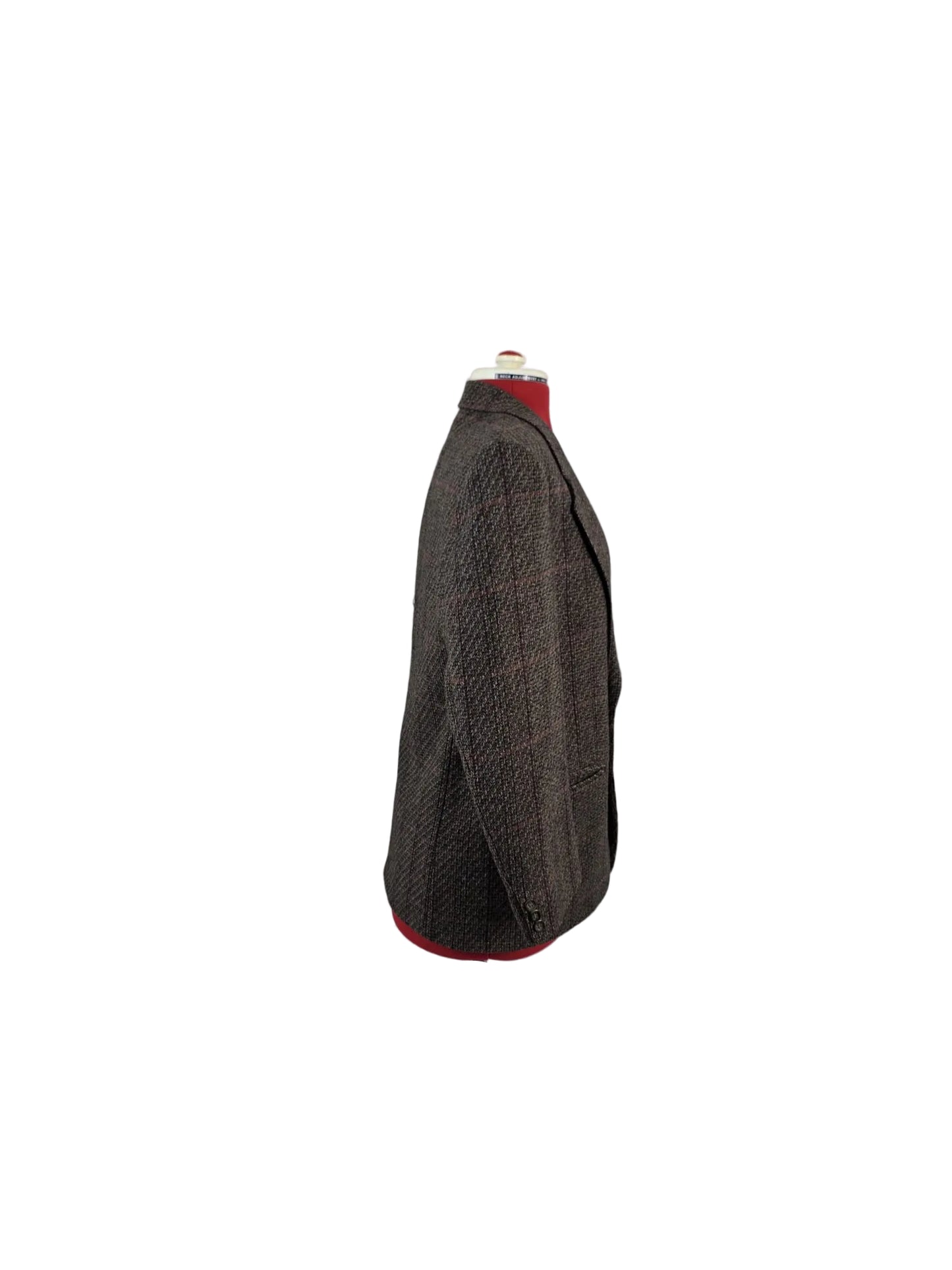 1980s Vintage Dormeuil Wool Tweed Blazer in Brown Check