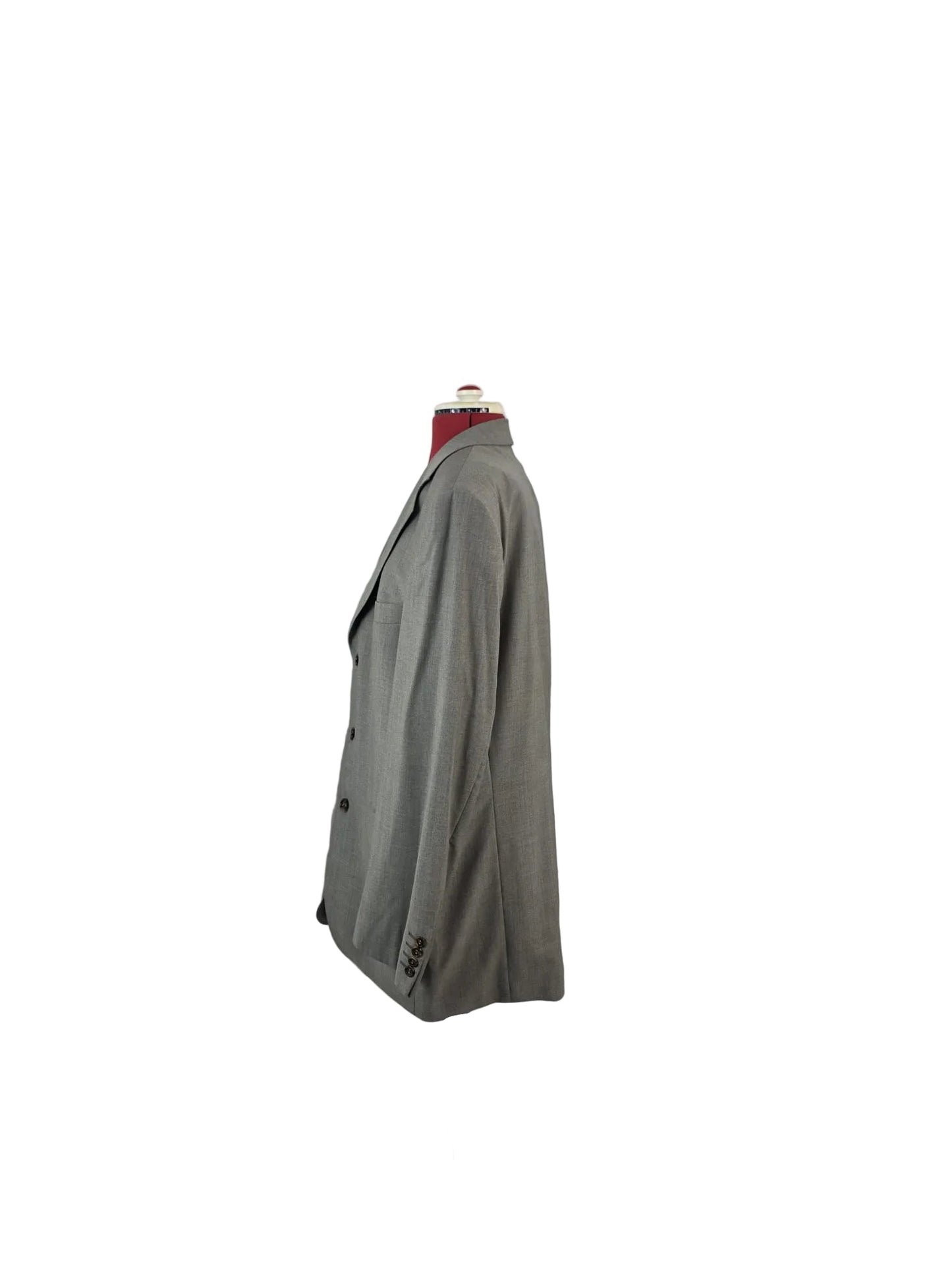 1990s Vintage Zignone Italian Wool Blazer in Light Grey Made in Italy Fabric