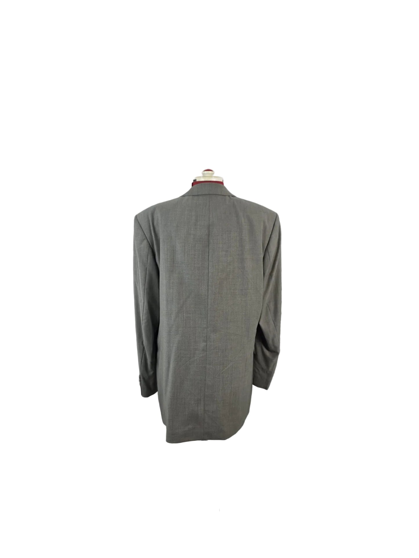 1990s Vintage Zignone Italian Wool Blazer in Light Grey Made in Italy Fabric