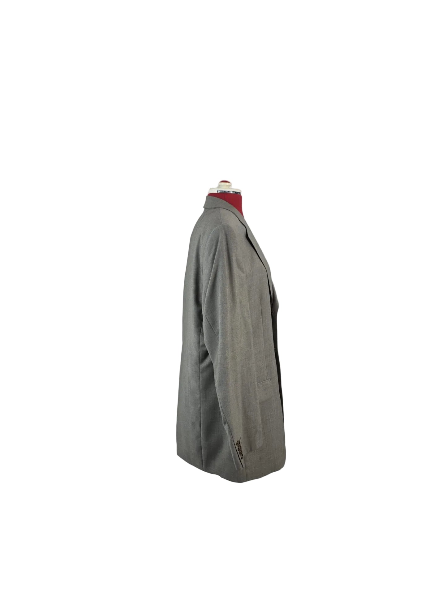 1990s Vintage Zignone Italian Wool Blazer in Light Grey Made in Italy Fabric