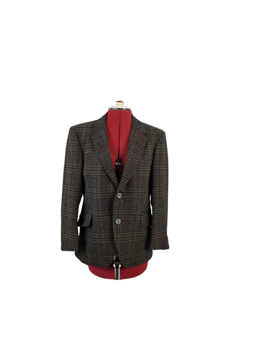 1980s Vintage Alexandre Collection Checked Blazer with Milium Lining