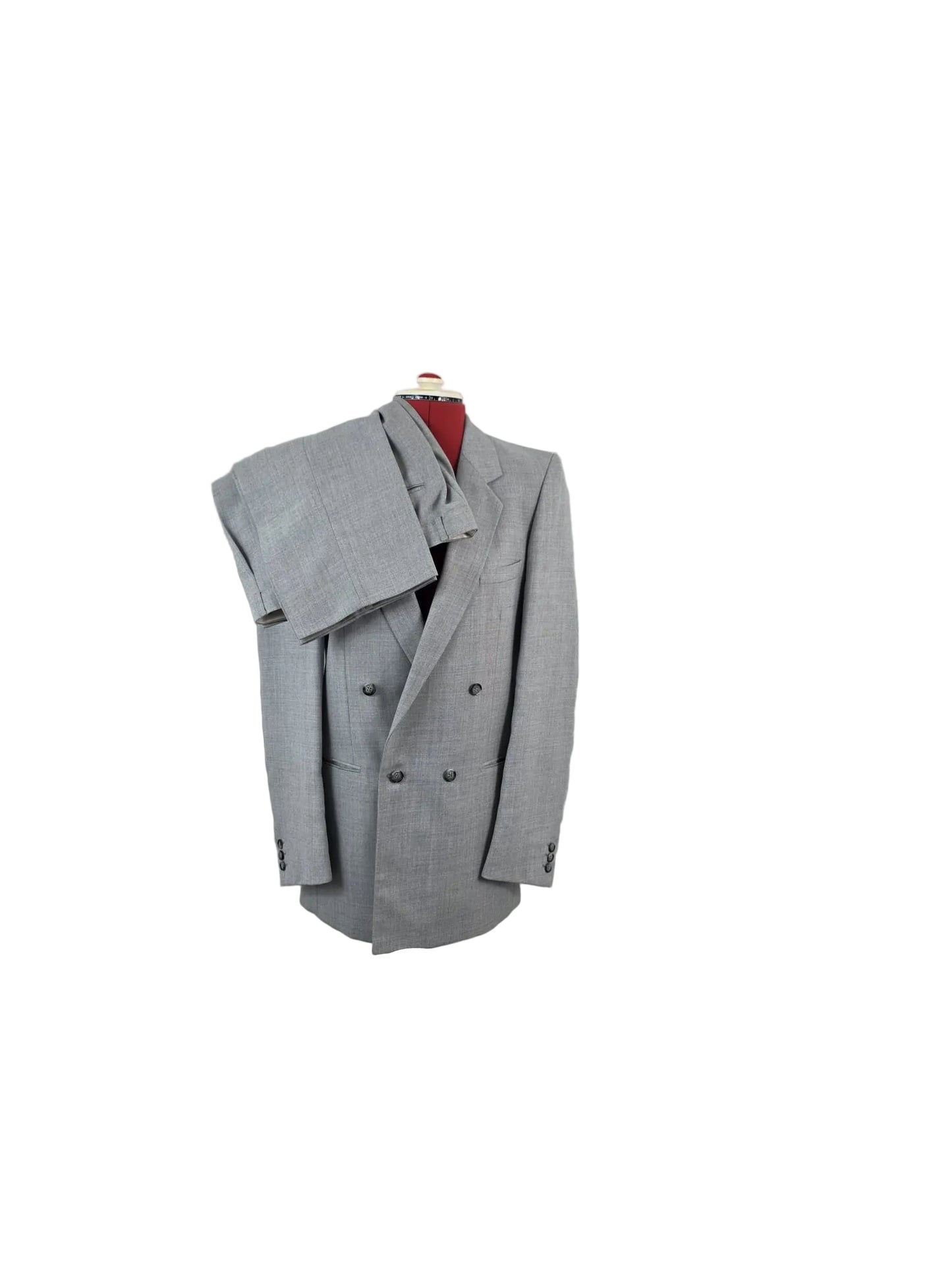 Late 1980s Vintage John Collier Double Breasted Two Piece Suit