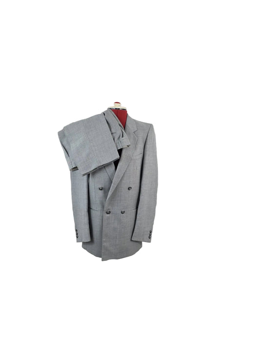 Late 1980s Vintage John Collier Double Breasted Two Piece Suit