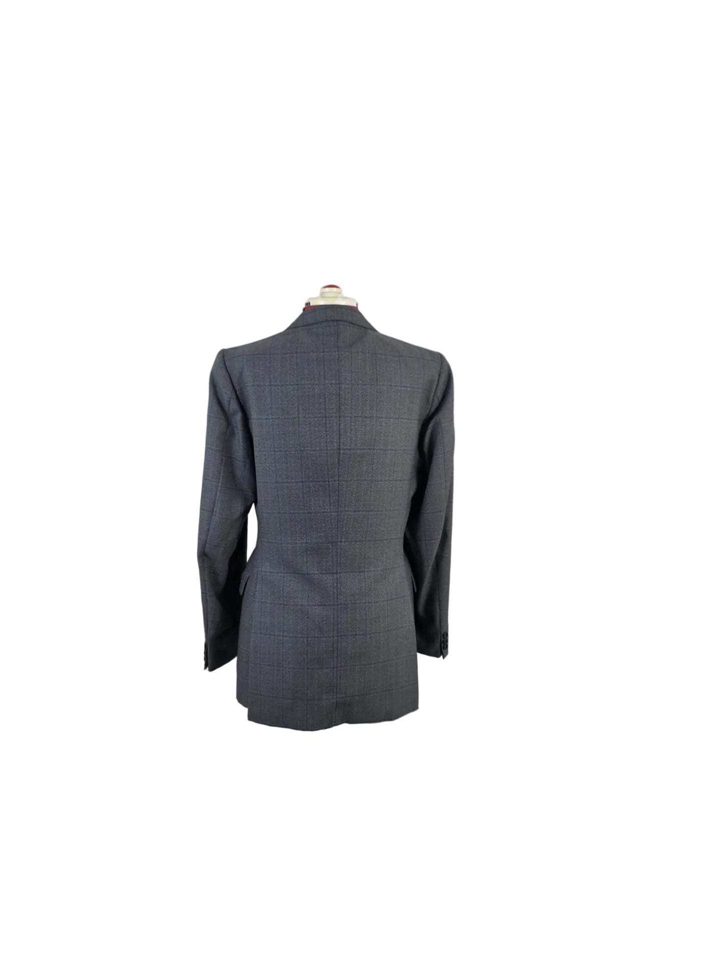 Vintage 1980s Dunn & Co Great Britain Blue Windowpane Two Piece Suit
