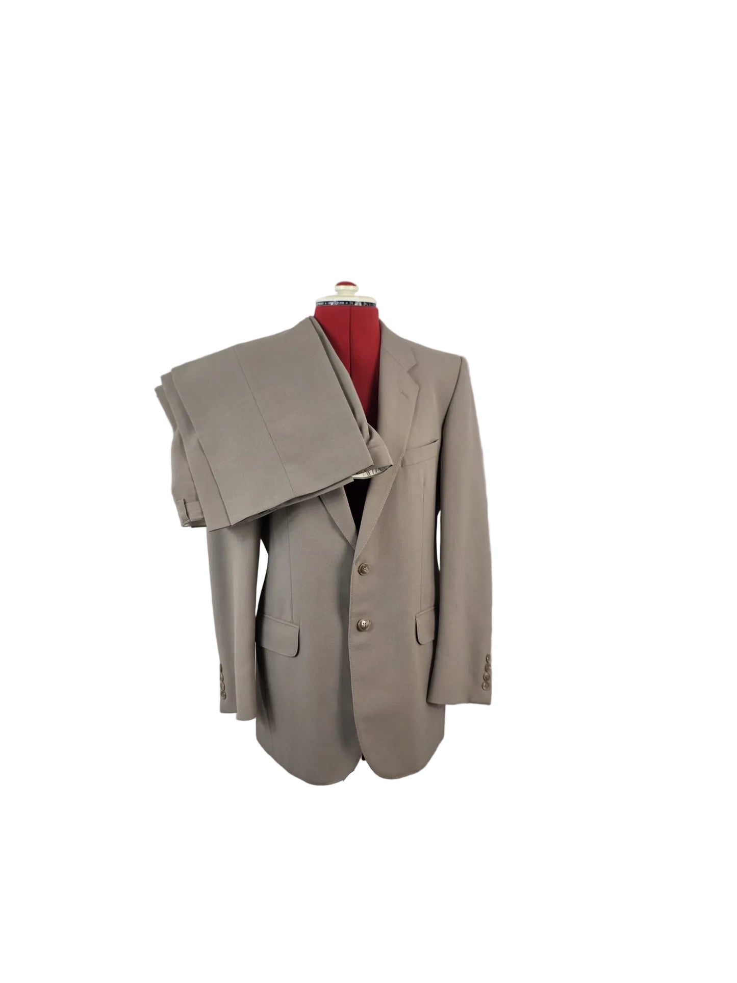 Vintage 1980s St Michael Beige Two Piece Suit UK 38R