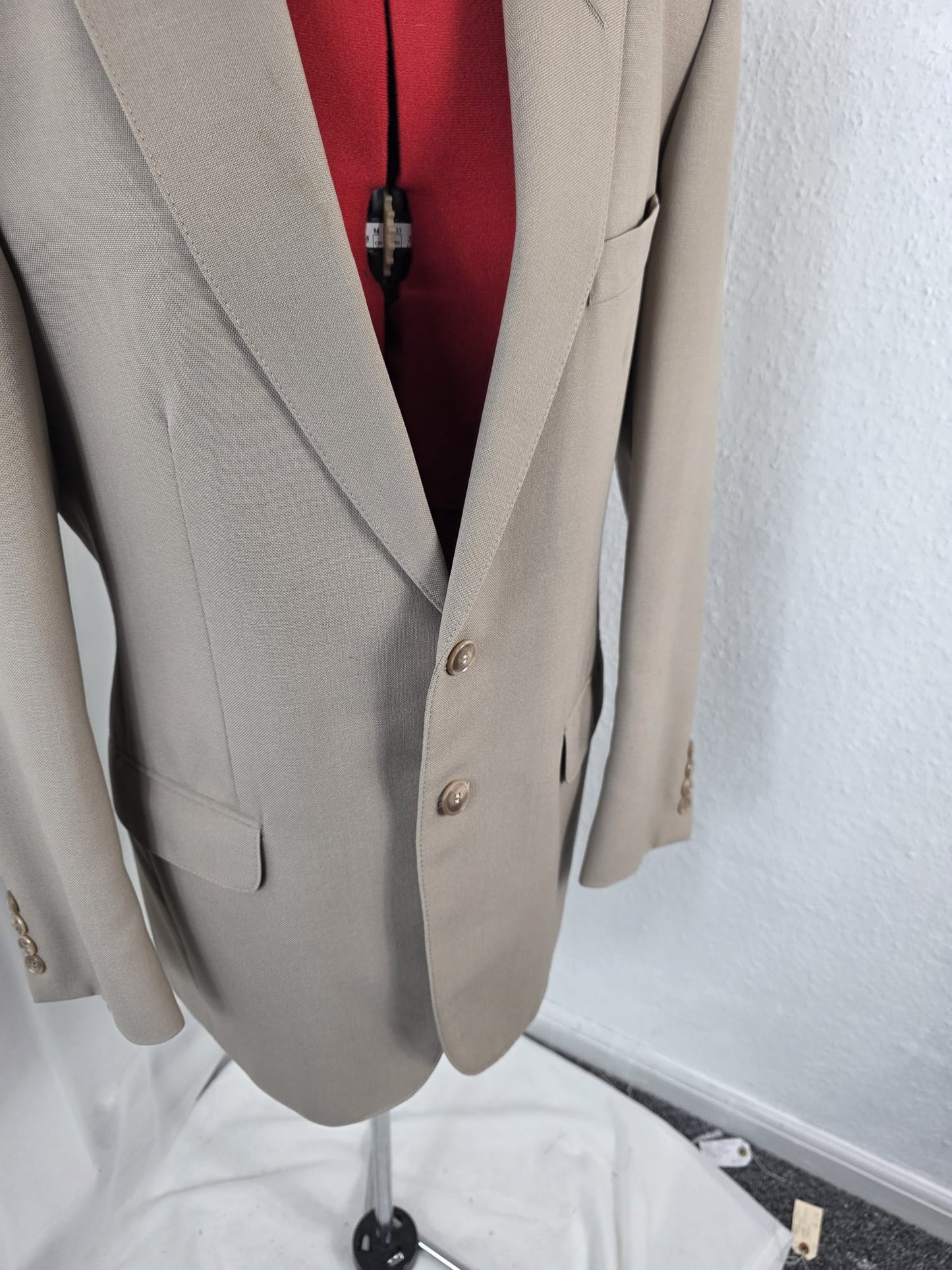 Vintage 1980s St Michael Beige Two Piece Suit UK 38R