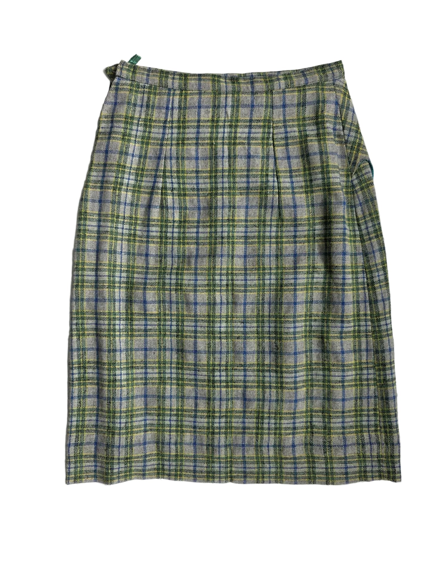 Vintage 1970s Plaid Wool Blend Skirt Waltex Collezioni