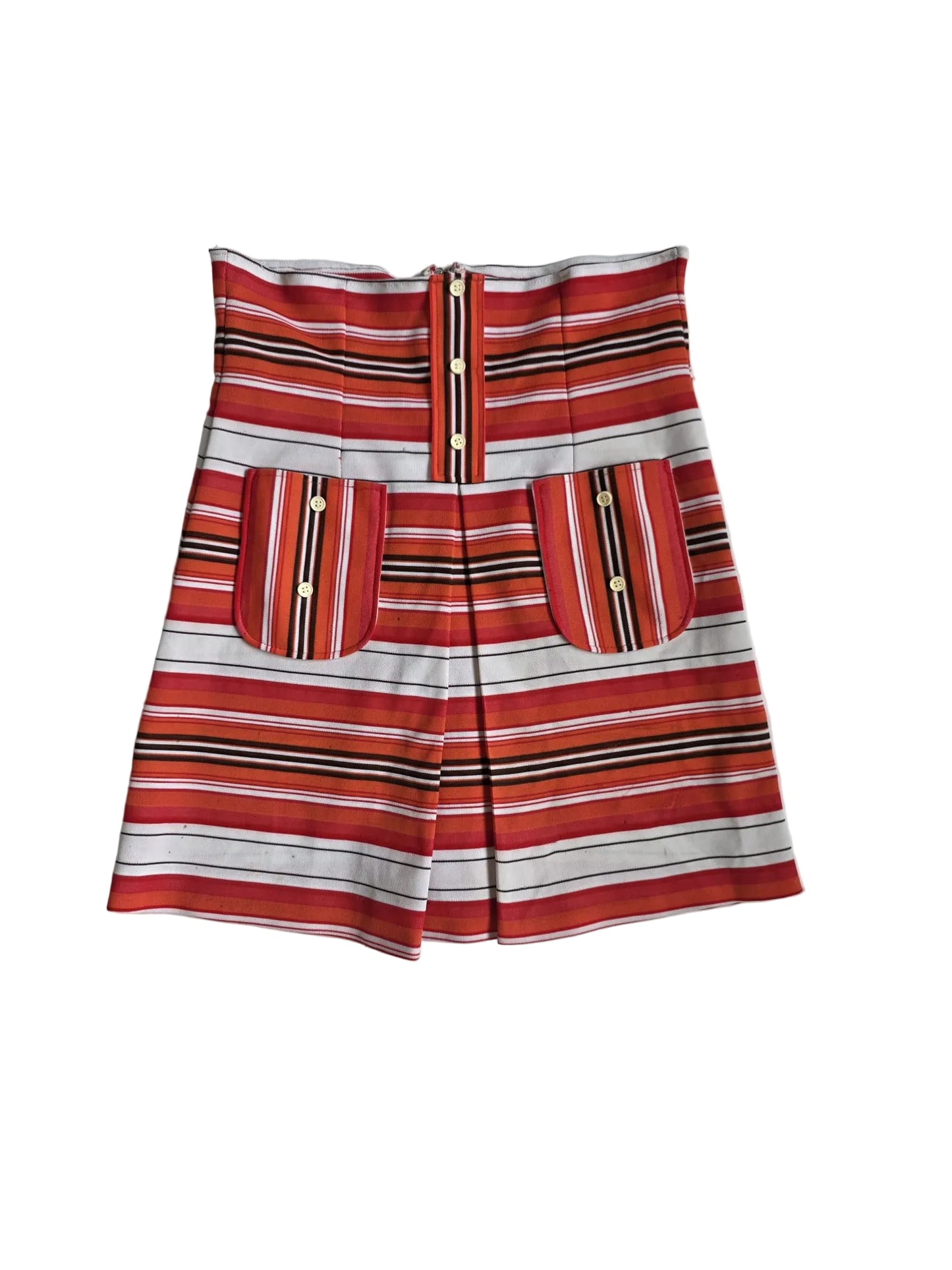 1970s Mod Stripe High Waist Skirt