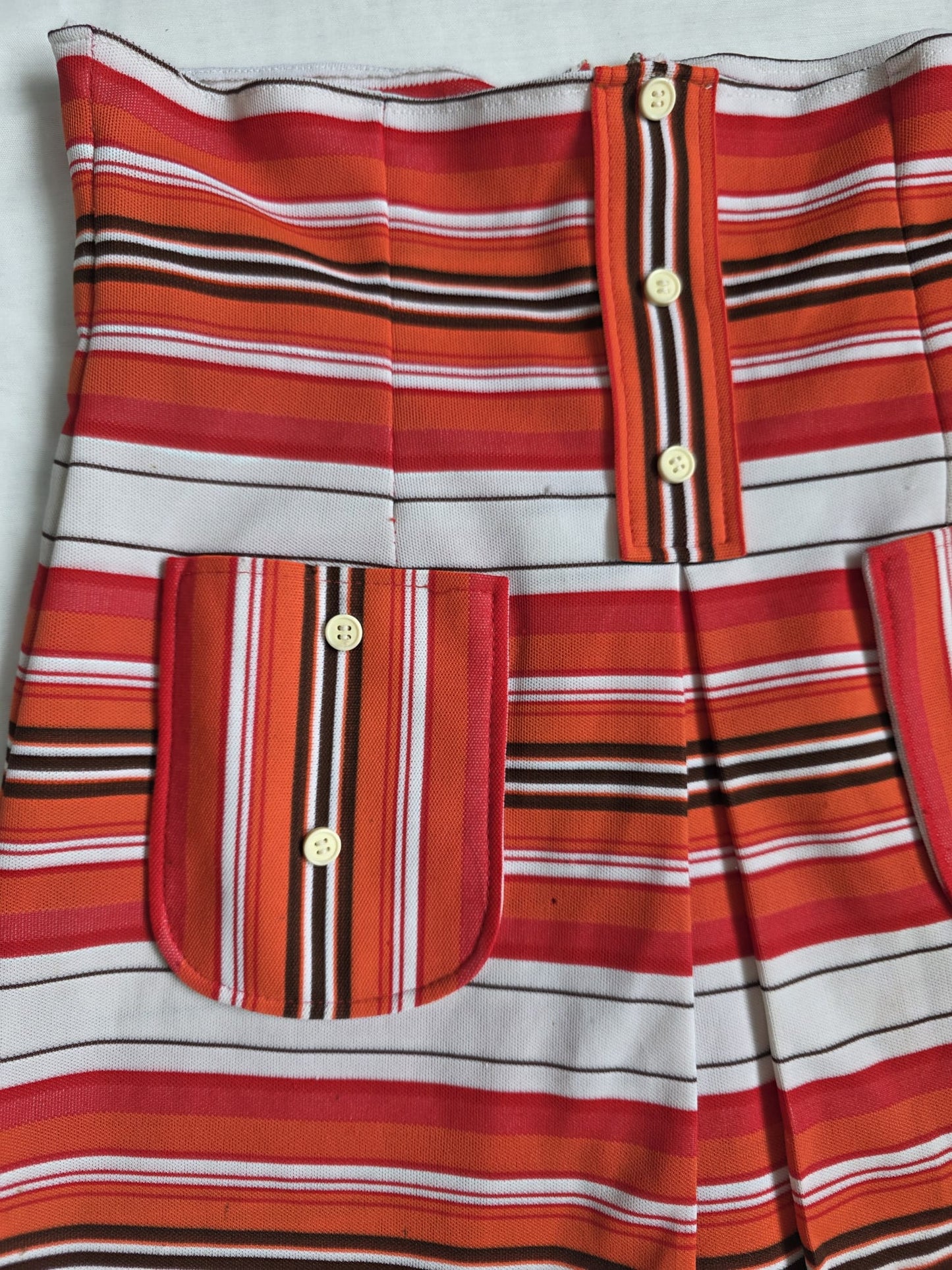1970s Mod Stripe High Waist Skirt