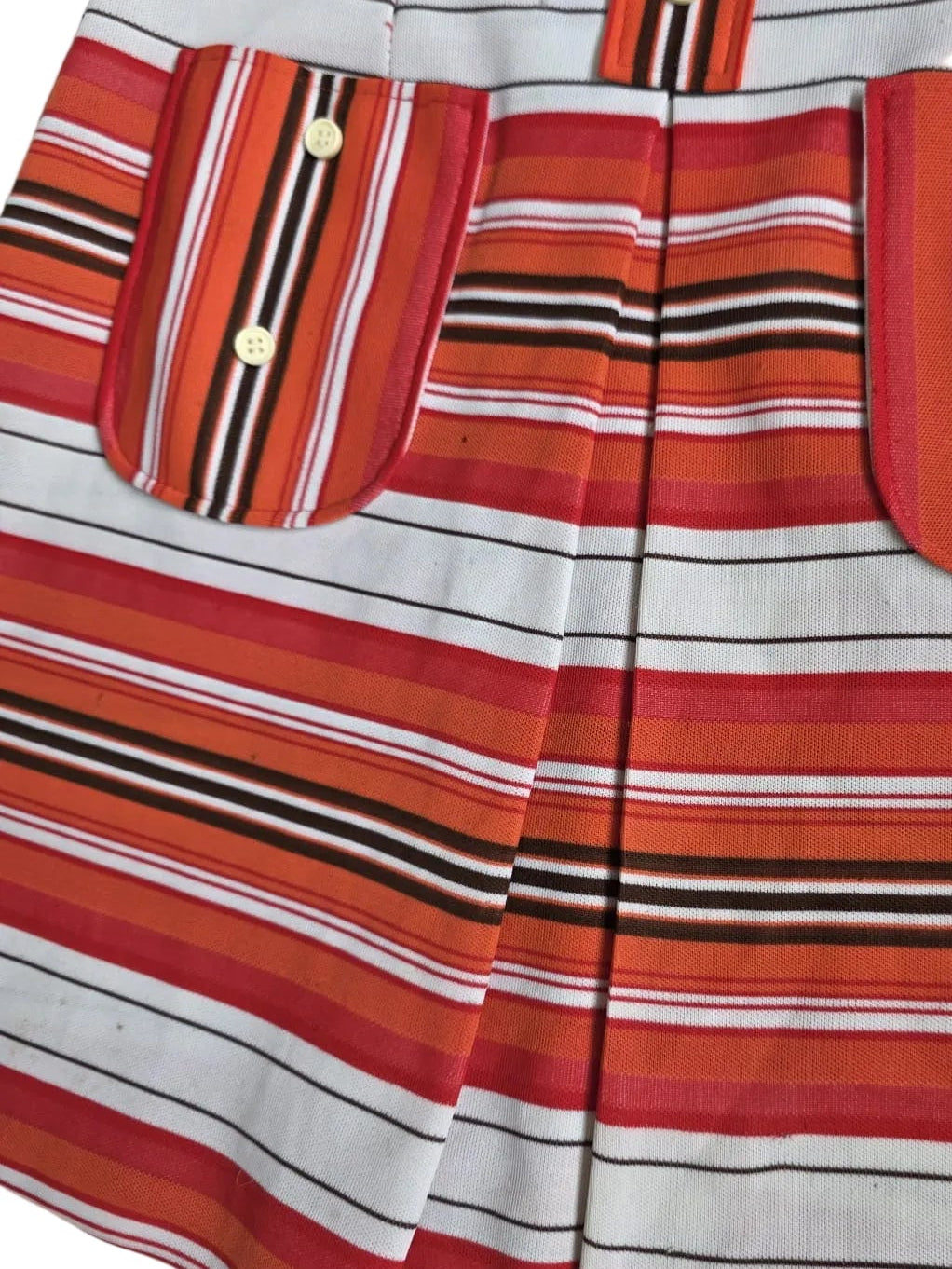 1970s Mod Stripe High Waist Skirt