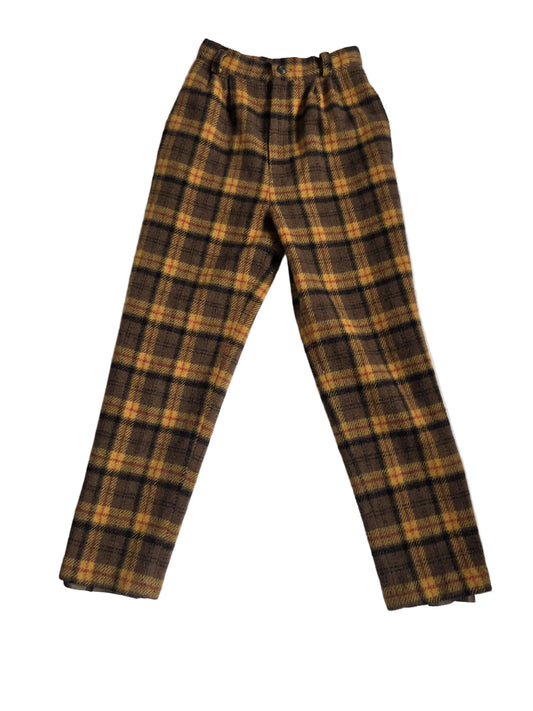 Vintage-Inspired 1970's Plaid Tapered Trousers