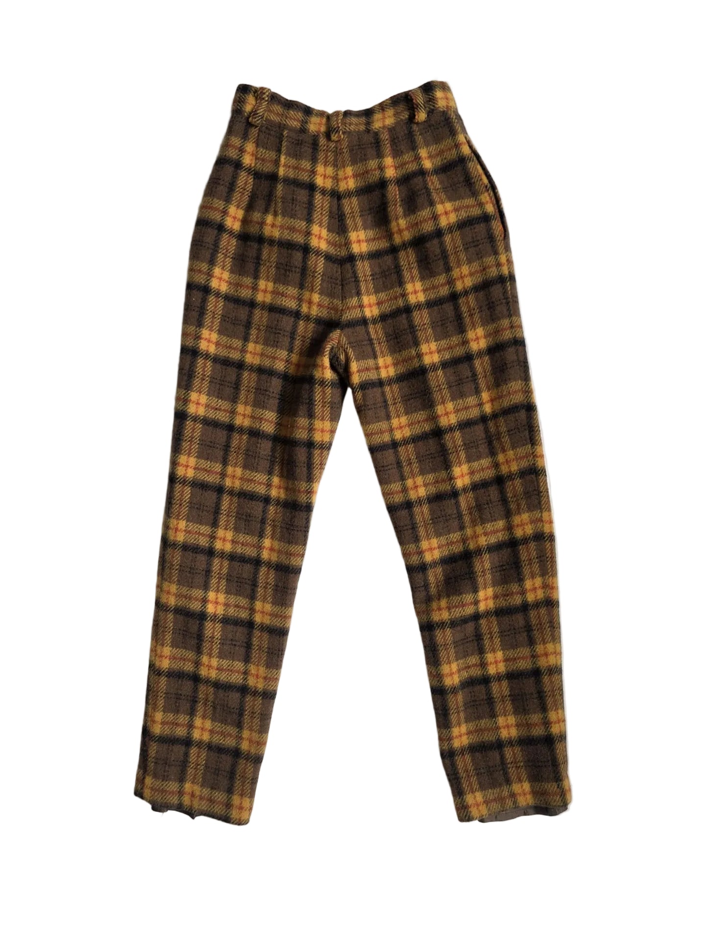 Vintage-Inspired 1970's Plaid Tapered Trousers