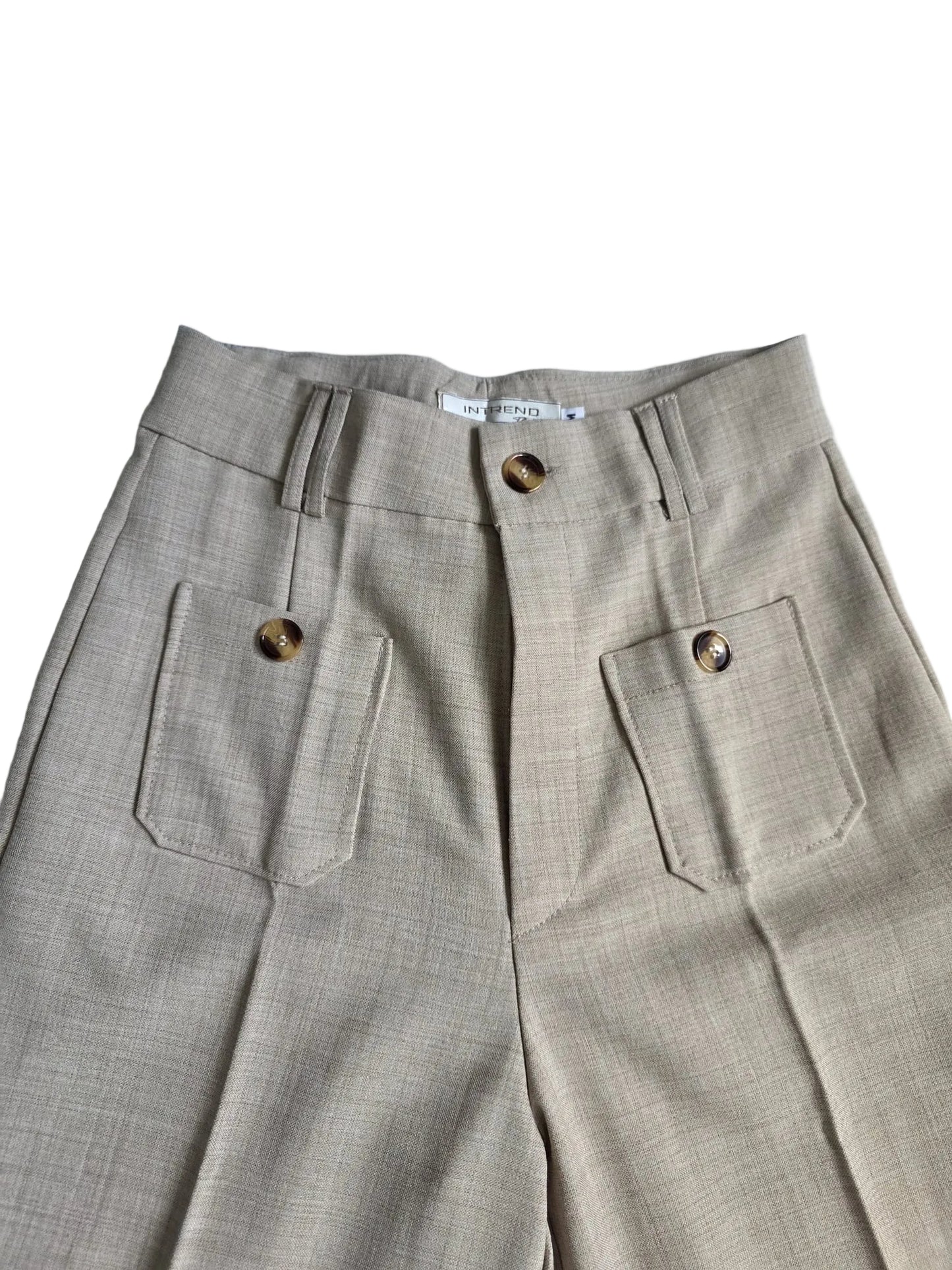 1970s Vintage-Inspired High Waist Wide Leg Trousers by Intrend
